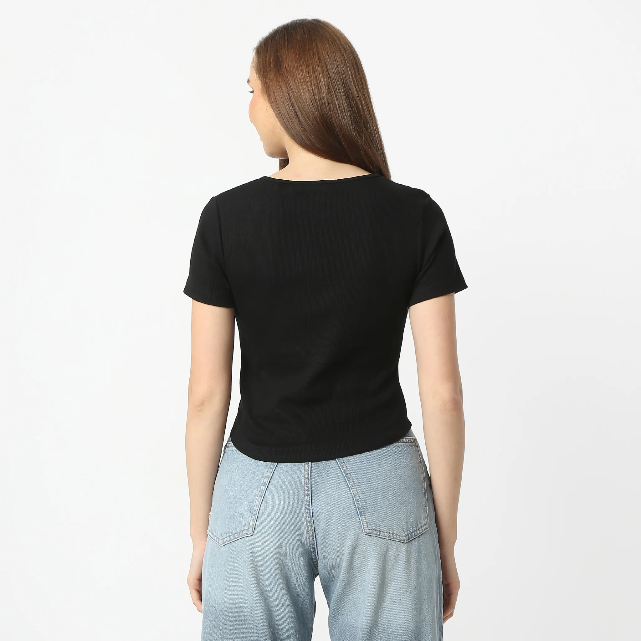 Slim Fit Short Sleeve Solid Betty Essential T-Shirt - Image 12