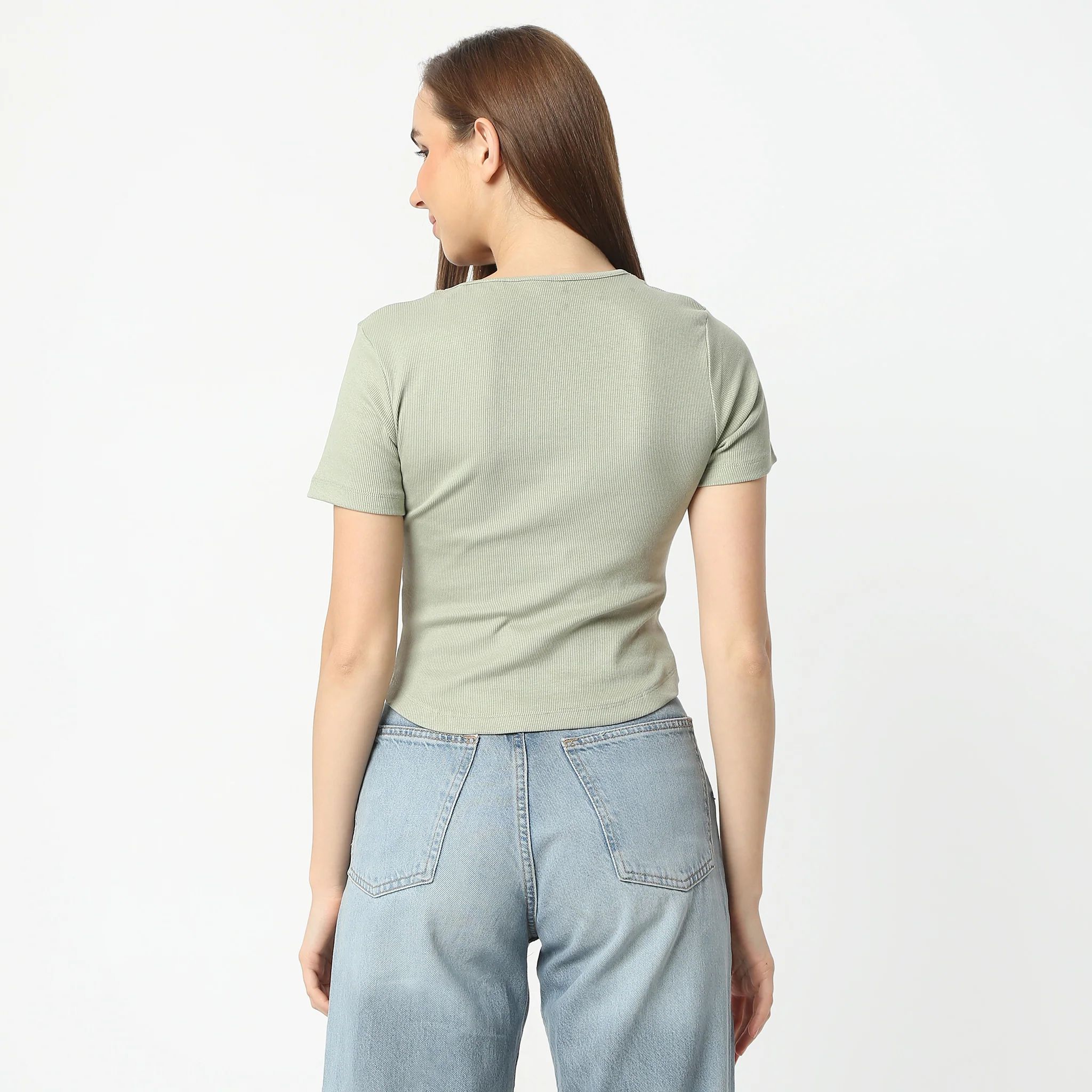 Slim Fit Short Sleeve Solid Betty Essential T-Shirt - Image 17