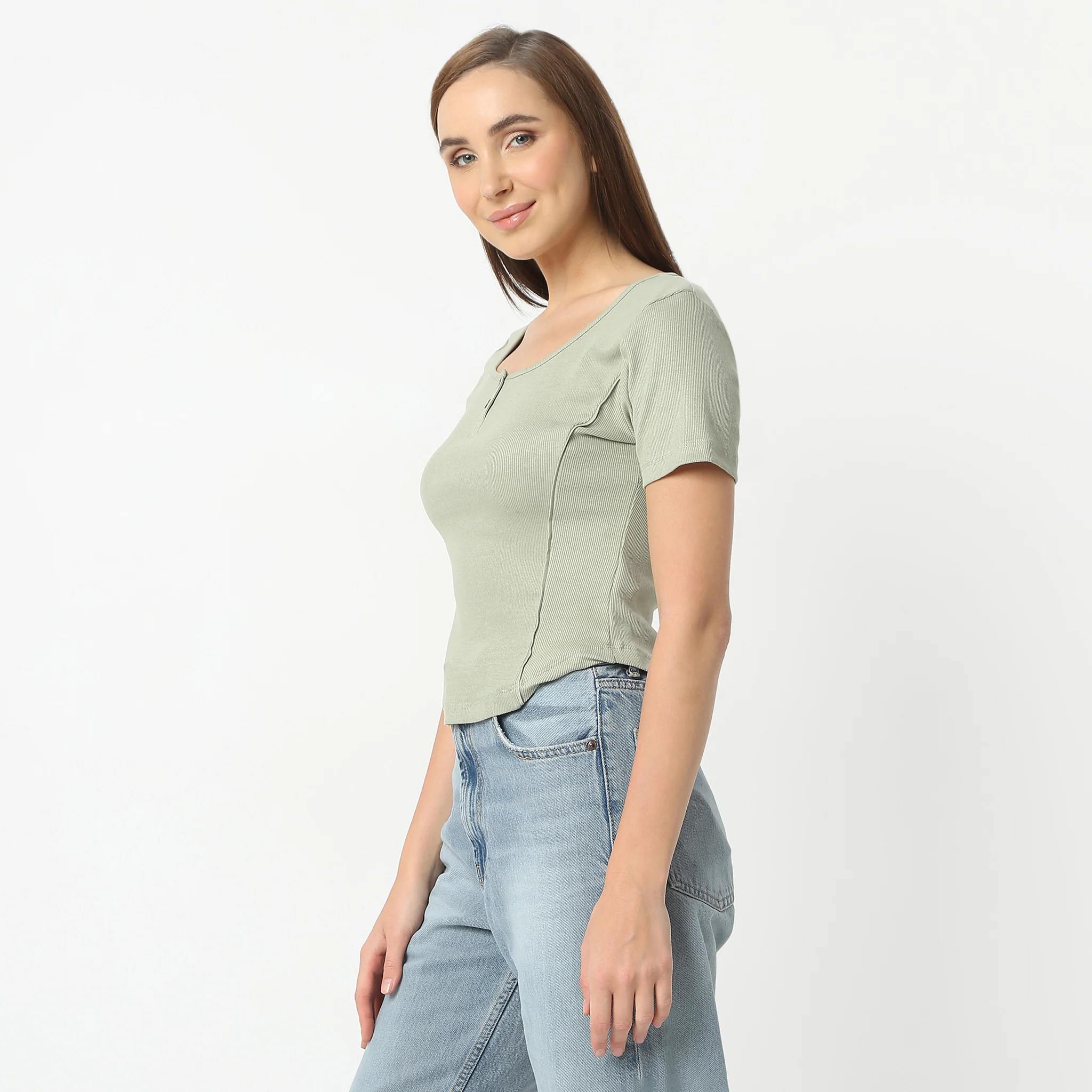 Slim Fit Short Sleeve Solid Betty Essential T-Shirt - Image 18