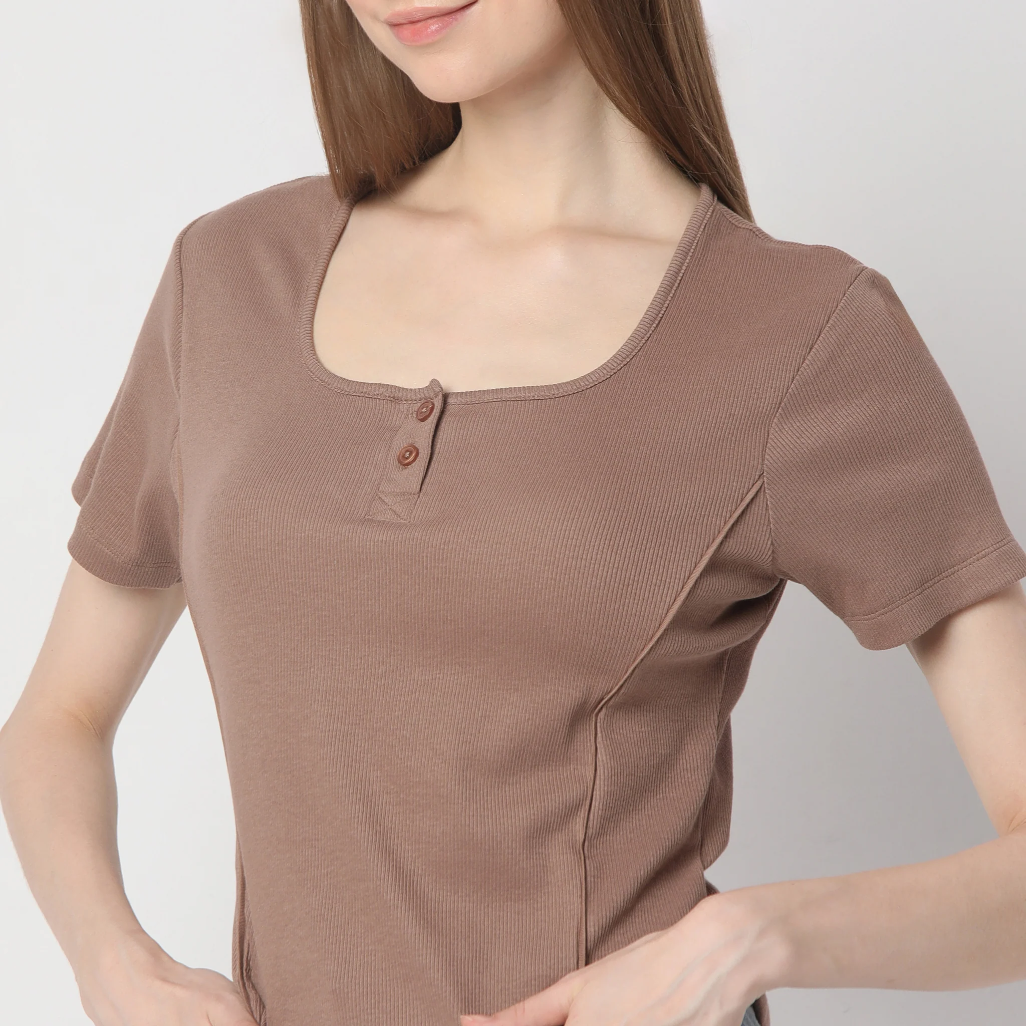 Slim Fit Short Sleeve Solid Betty Essential T-Shirt - Image 9