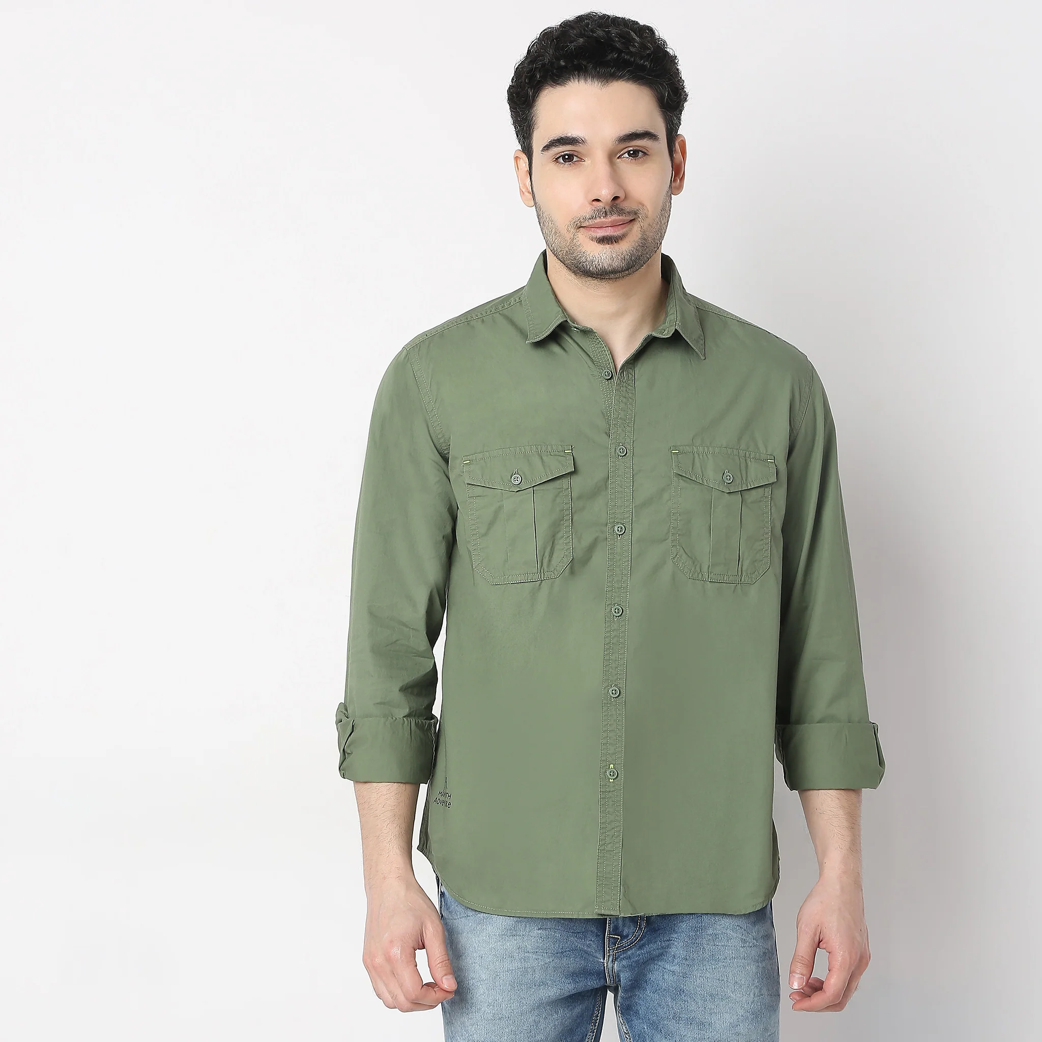 Slim Fit Solid Shirt - Image 2