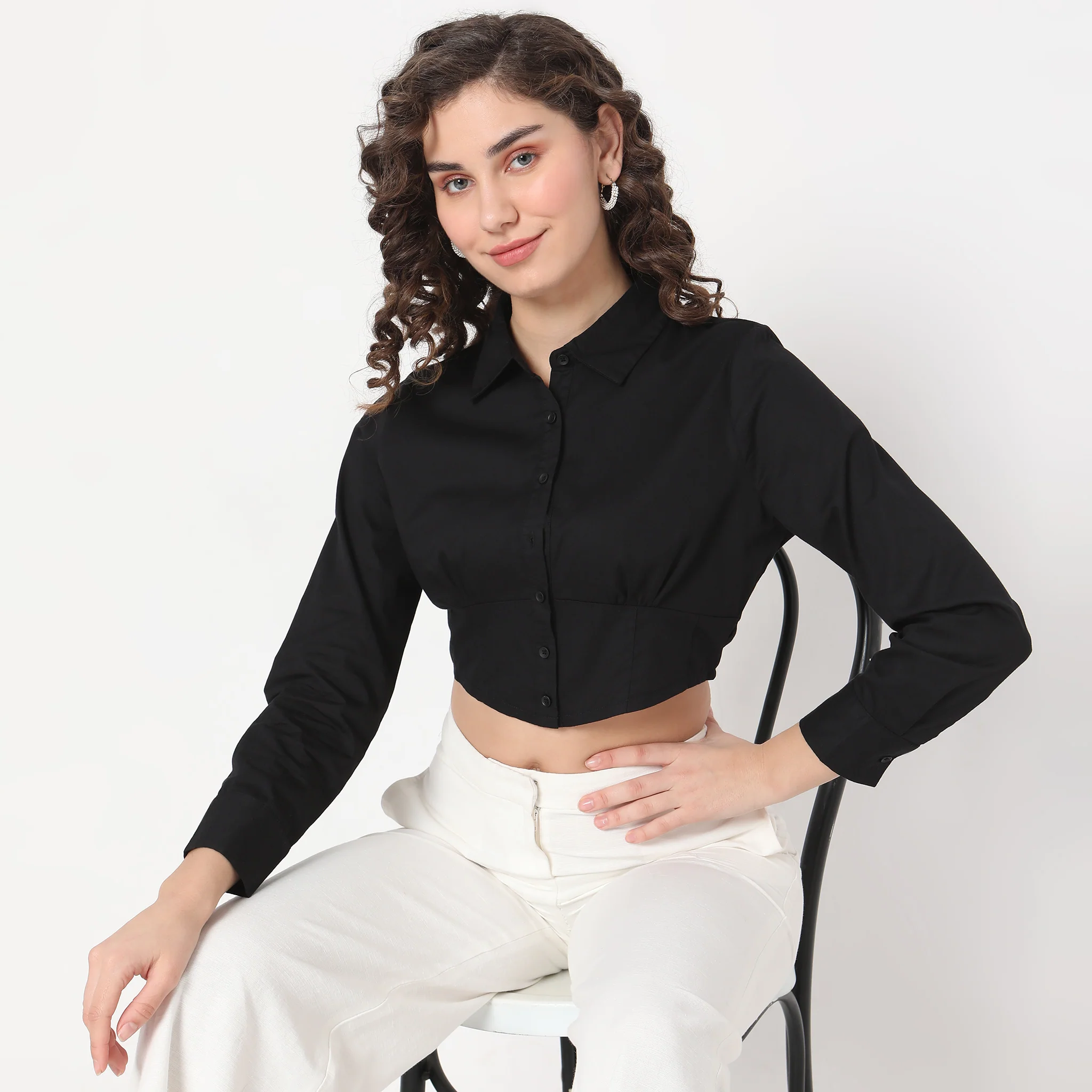 Slim Fit Solid Shirt - Image 2