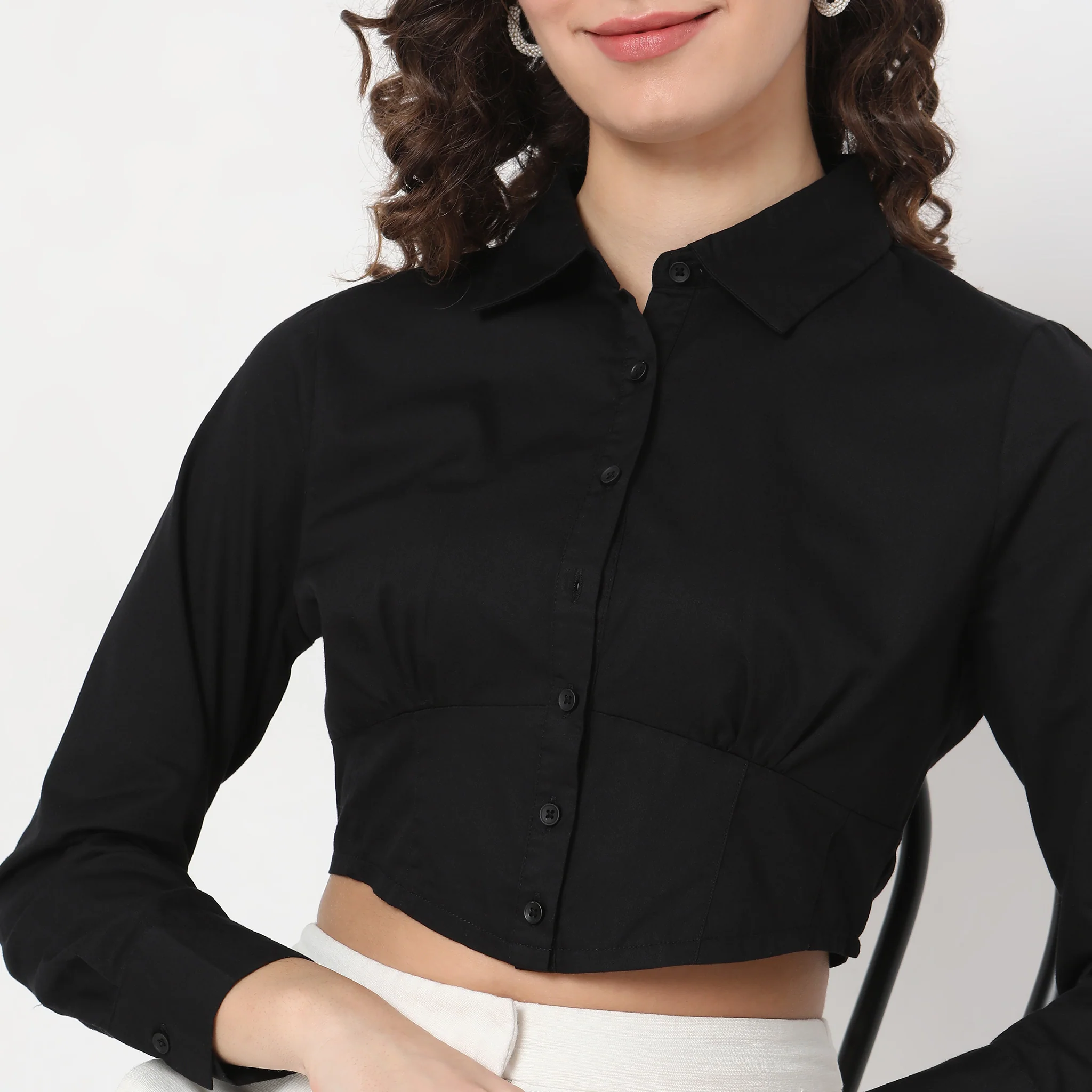 Slim Fit Solid Shirt - Image 4