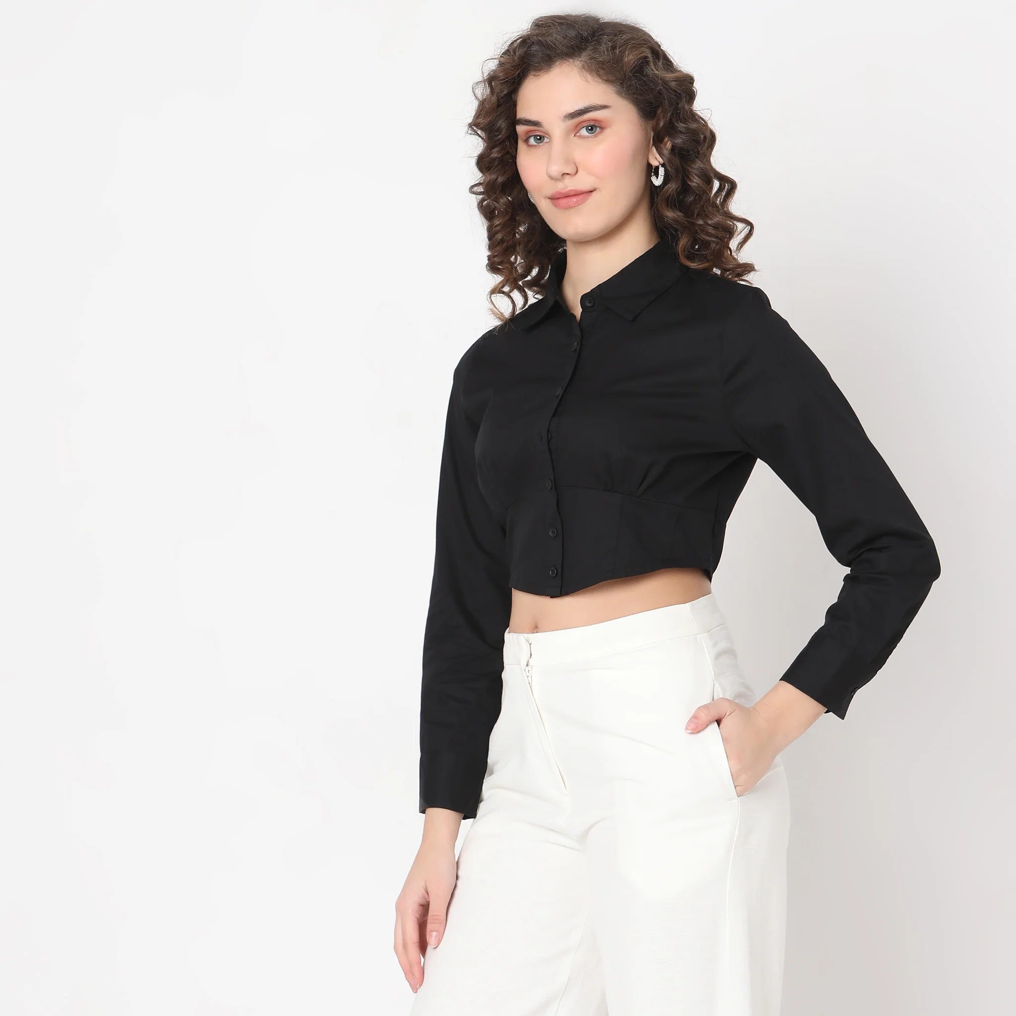 Slim Fit Solid Shirt - Image 5