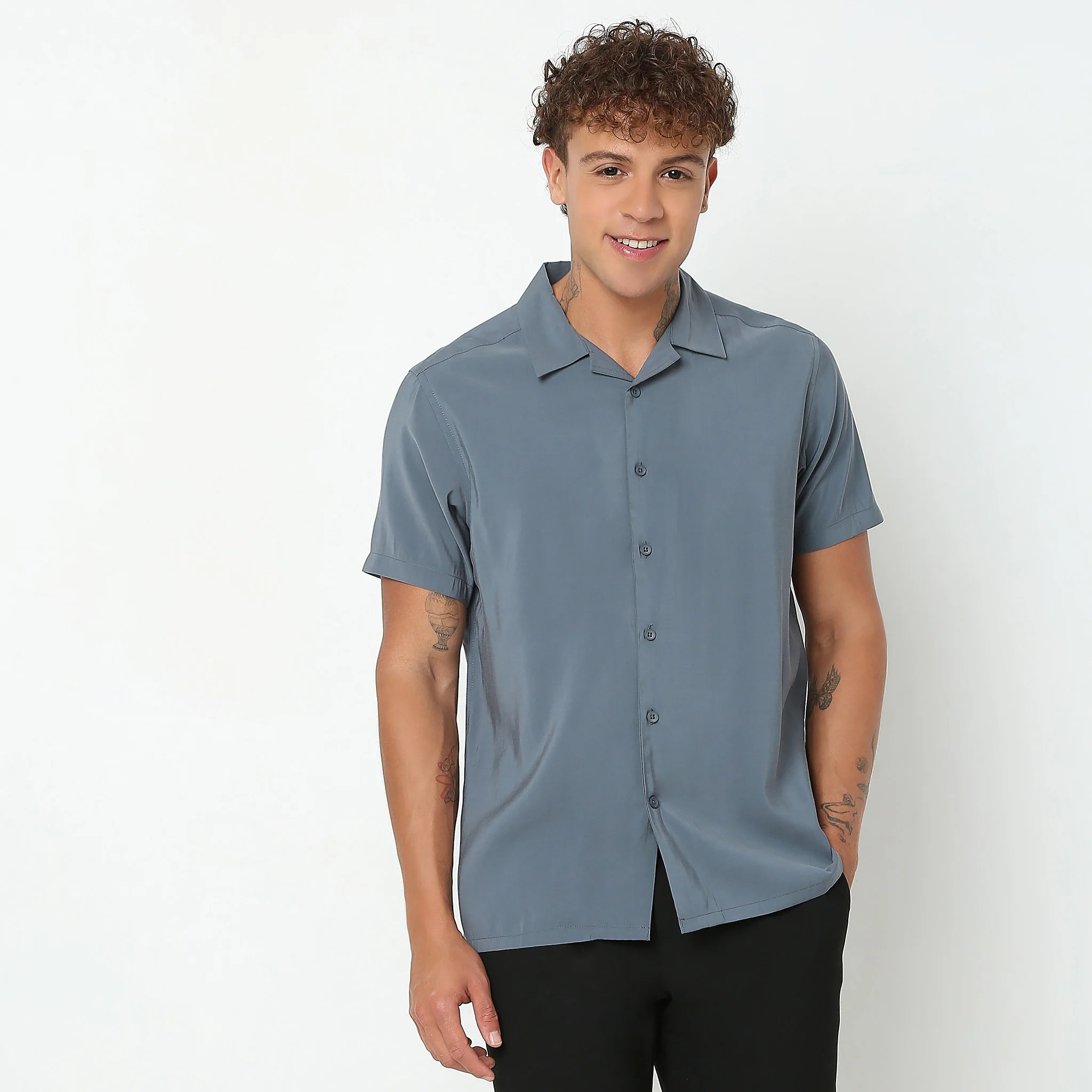 Slim Fit Solid Shirt - Image 12