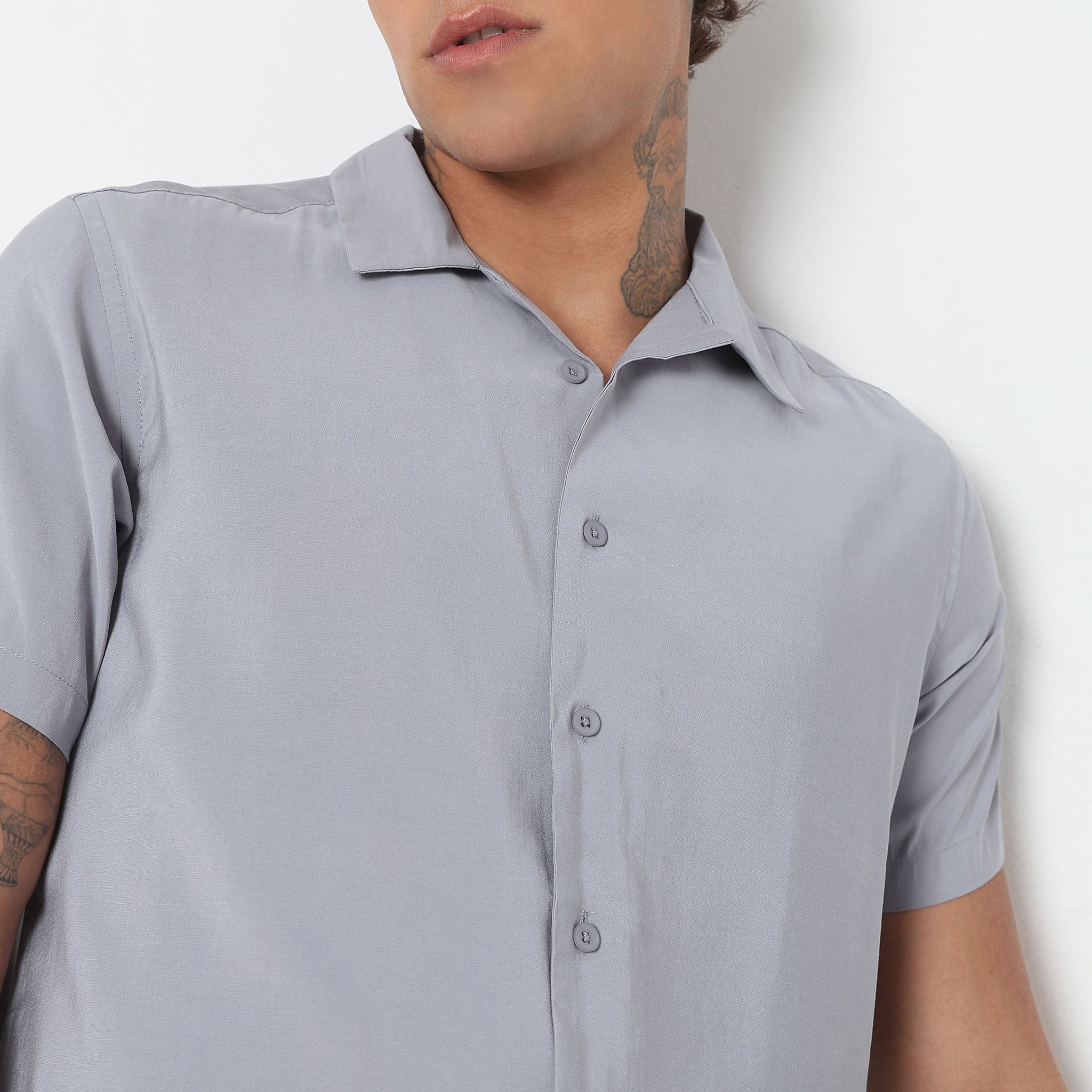 Slim Fit Solid Shirt - Image 9