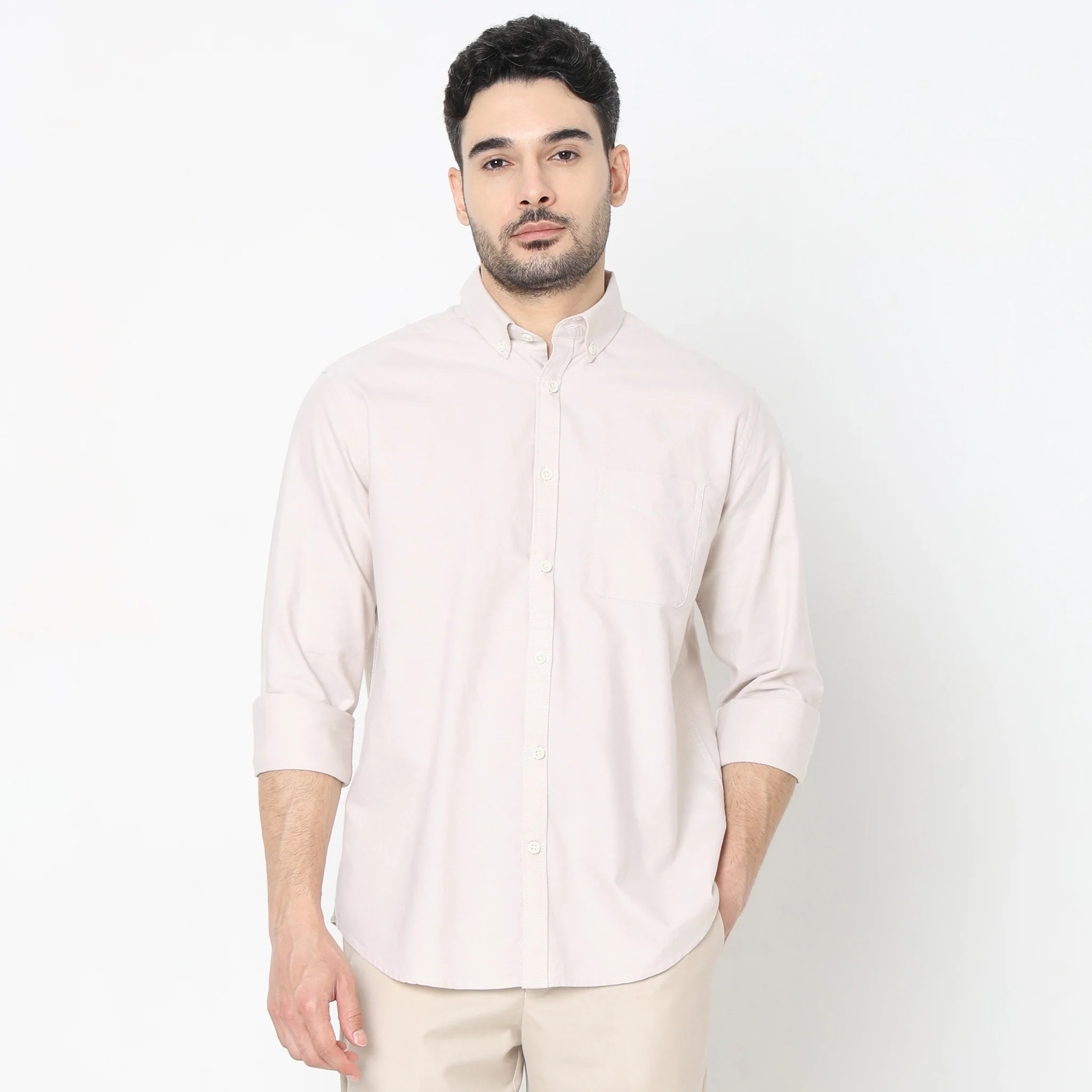 Slim Fit Solid Shirt - Image 17
