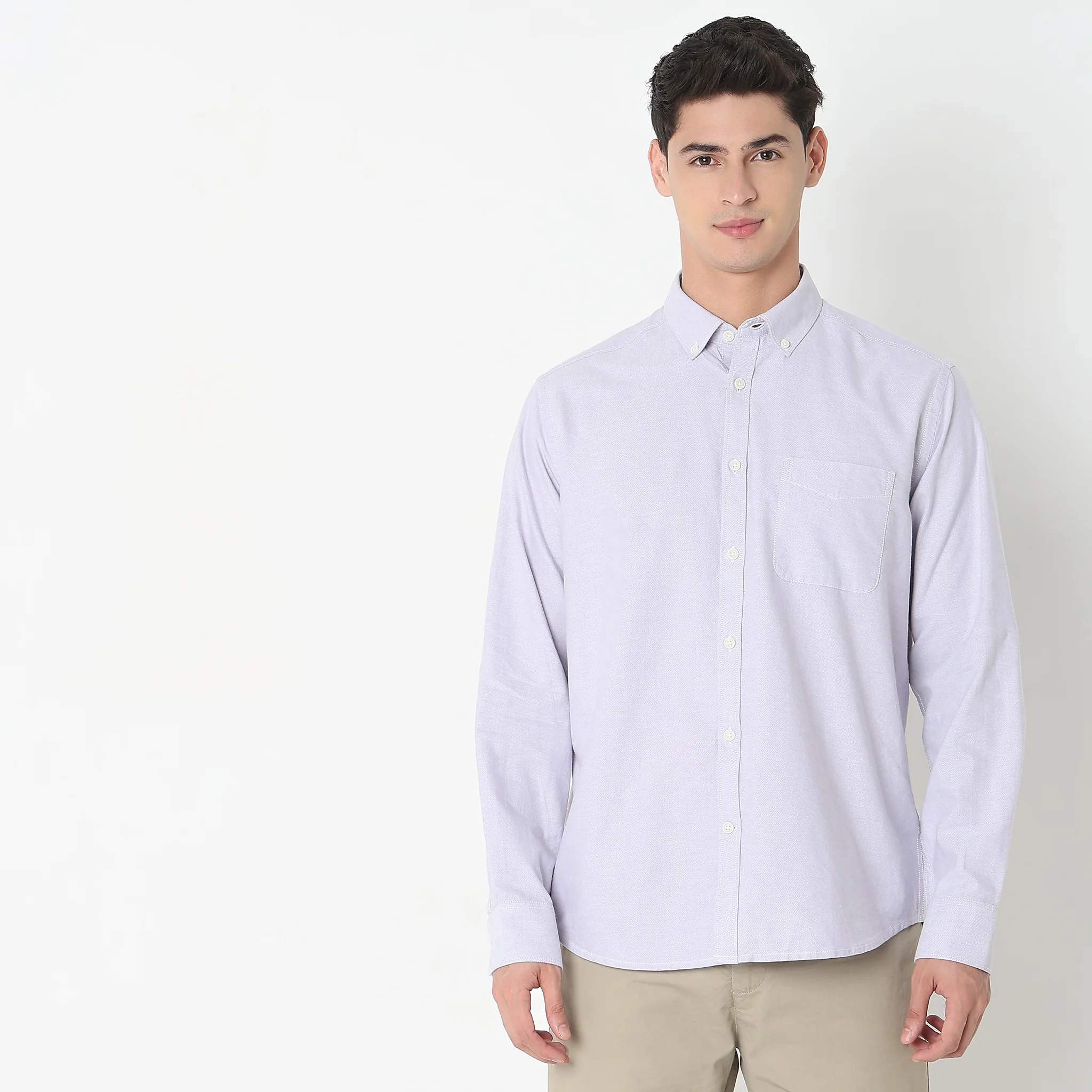 Slim Fit Solid Shirt - Image 22