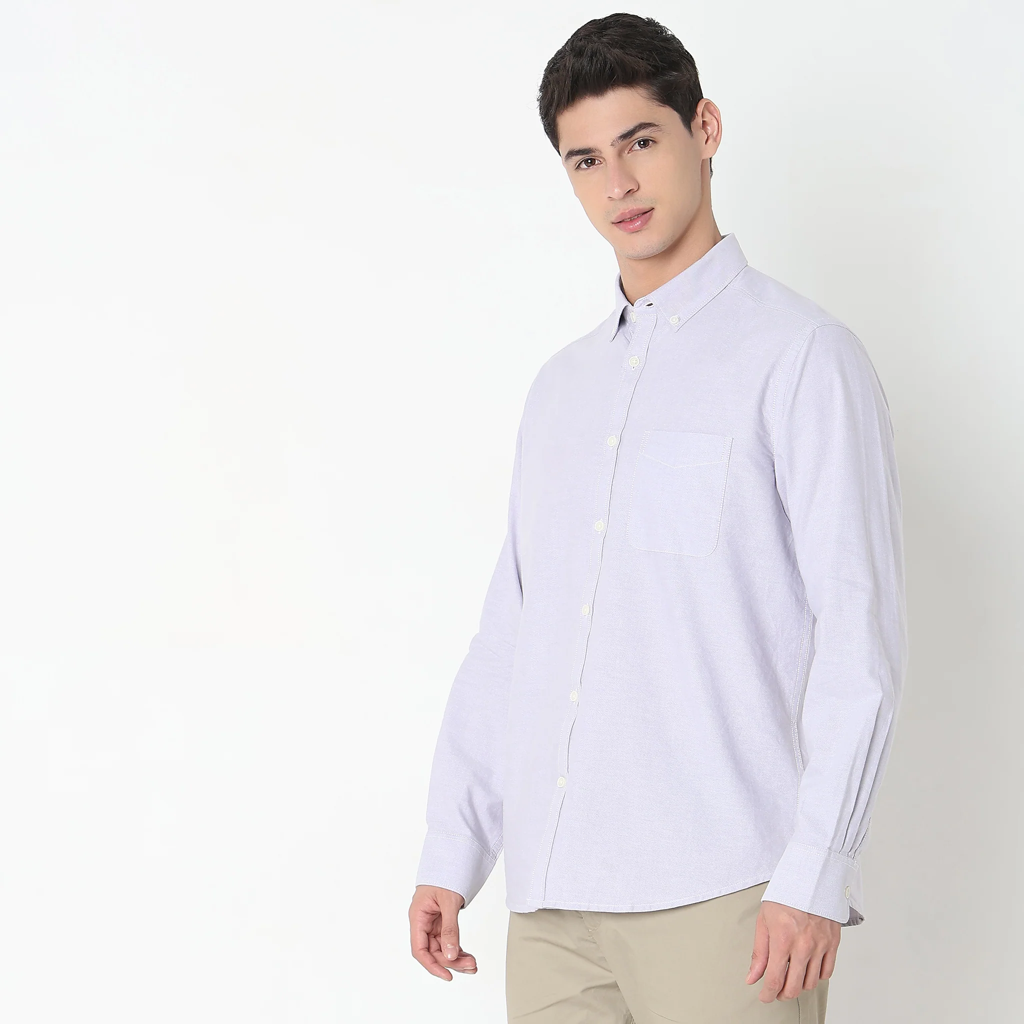 Slim Fit Solid Shirt - Image 25