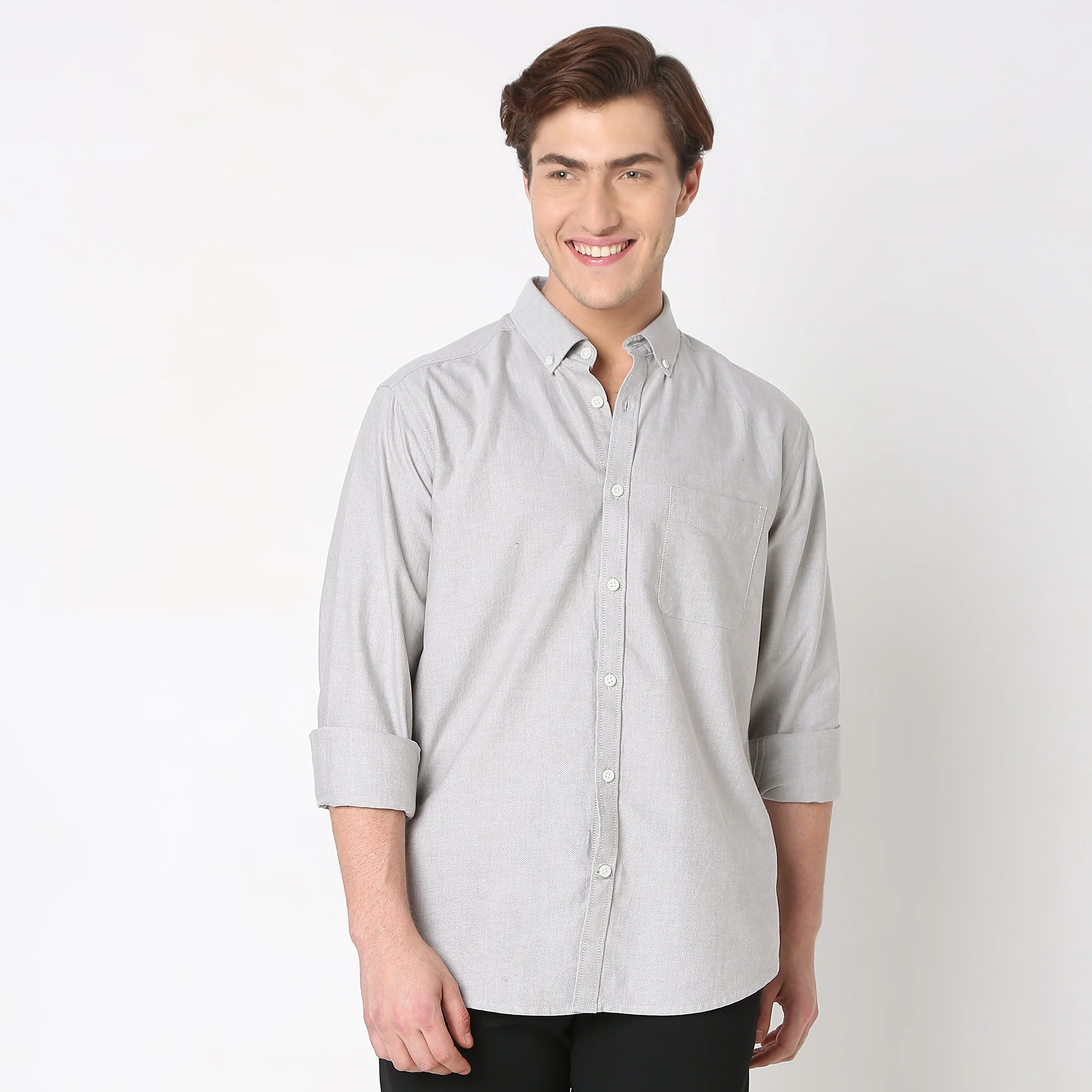Slim Fit Solid Shirt - Image 5