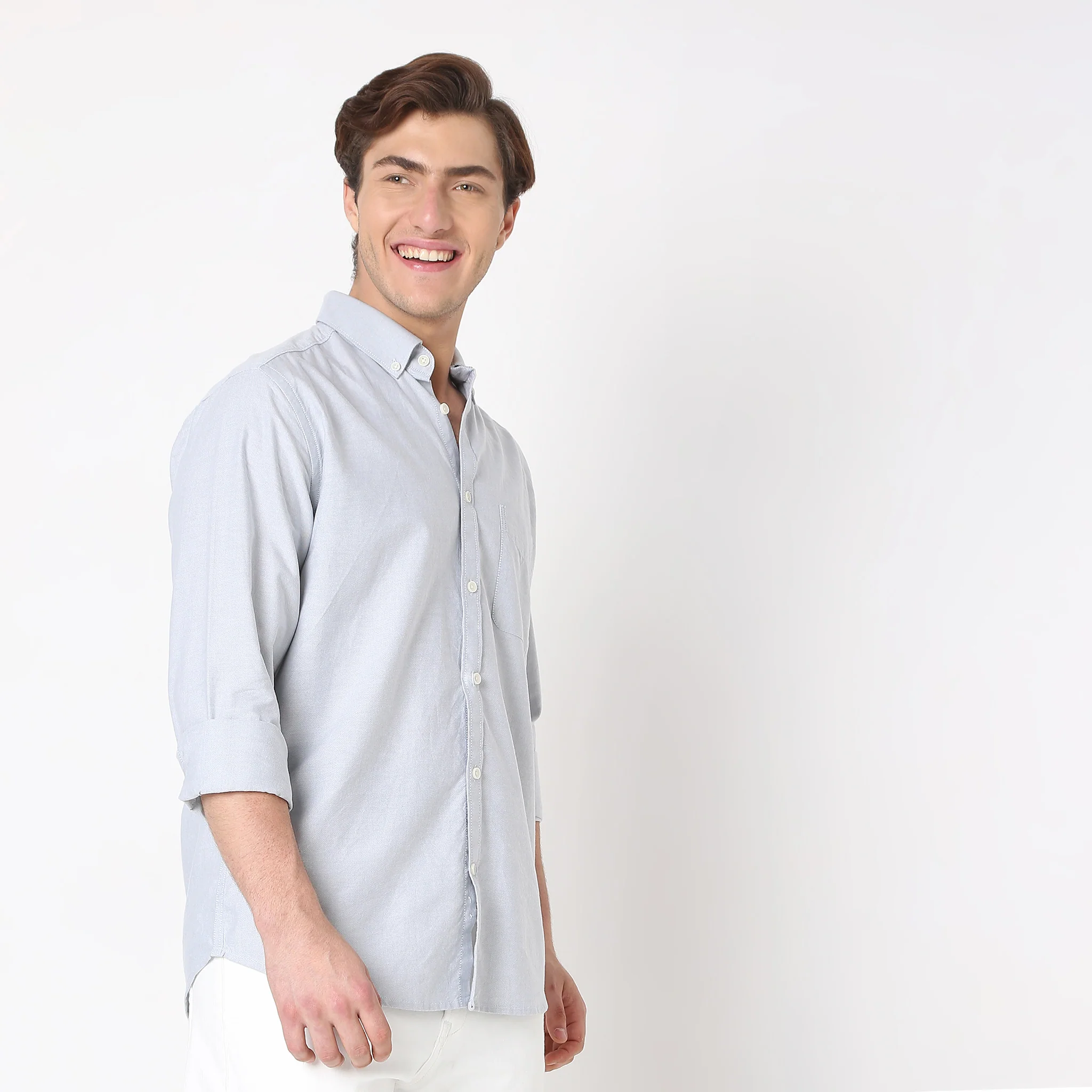 Slim Fit Solid Shirt - Image 7