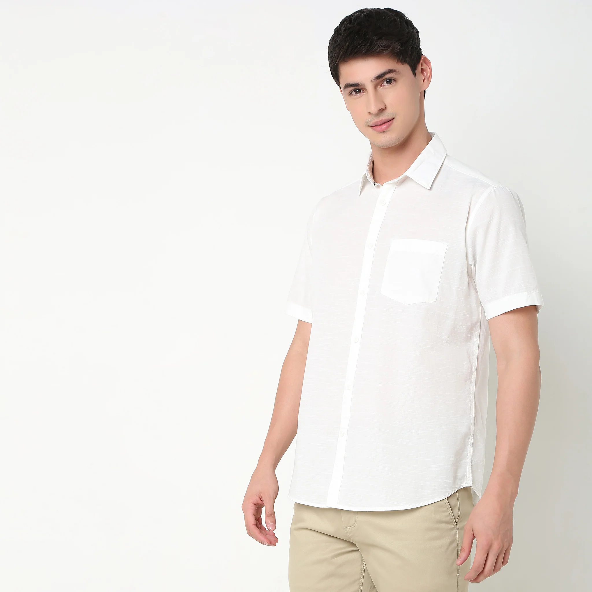 Slim Fit Solid Shirt - Image 10