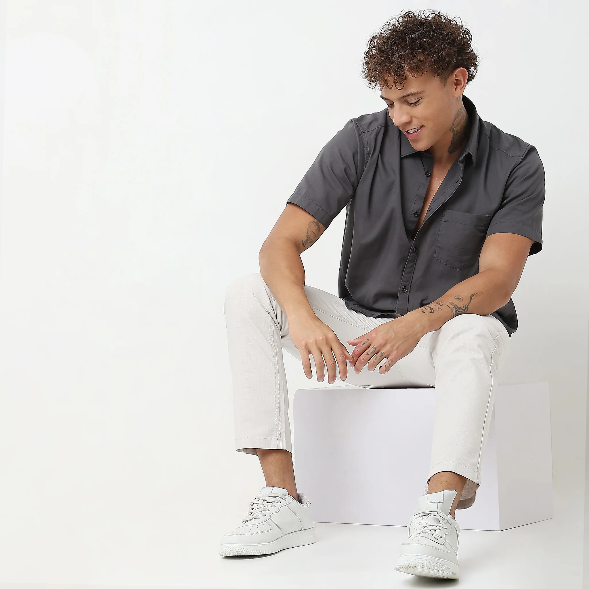 Slim Fit Solid Shirt - Image 16