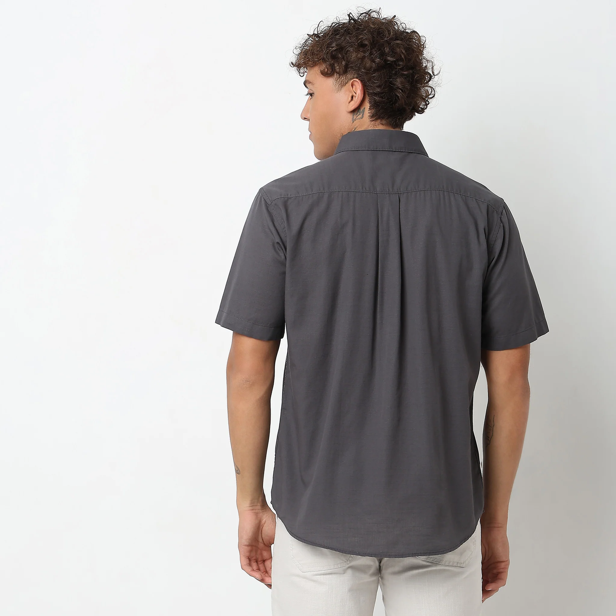 Slim Fit Solid Shirt - Image 18