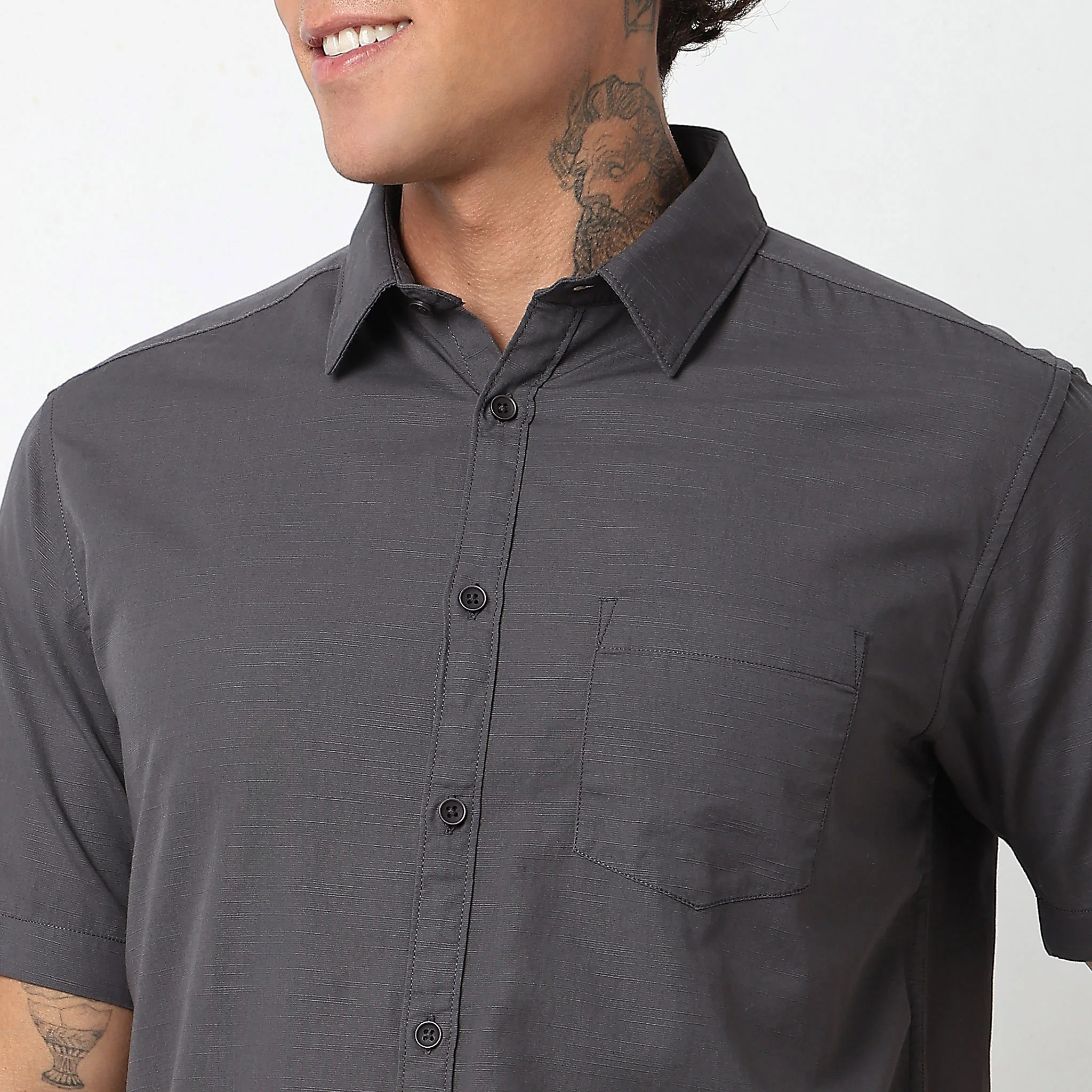 Slim Fit Solid Shirt - Image 19