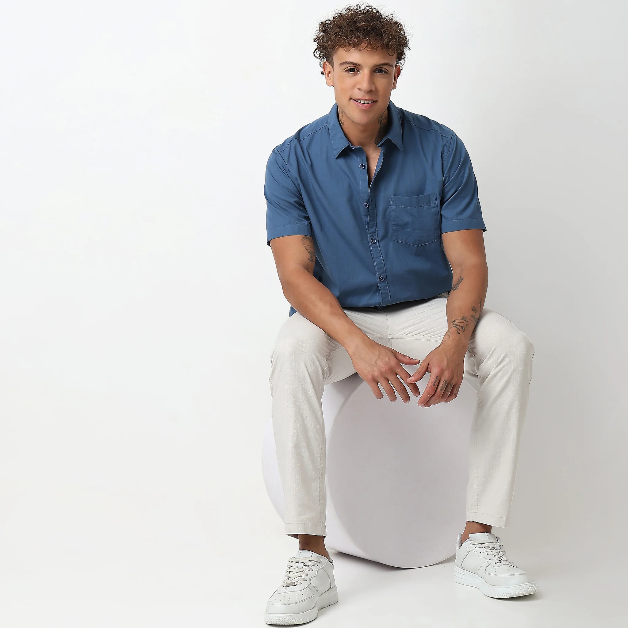 Slim Fit Solid Shirt - Image 21