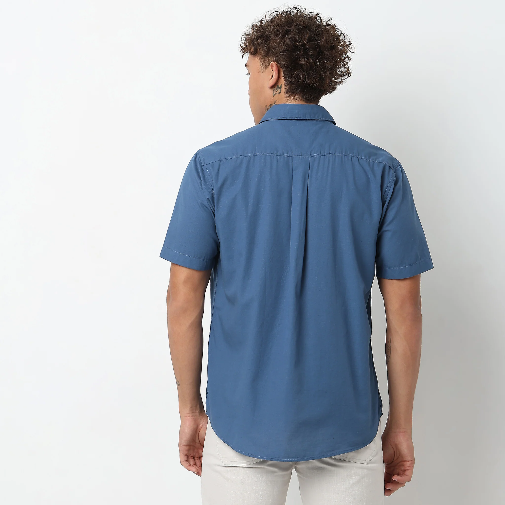 Slim Fit Solid Shirt - Image 23