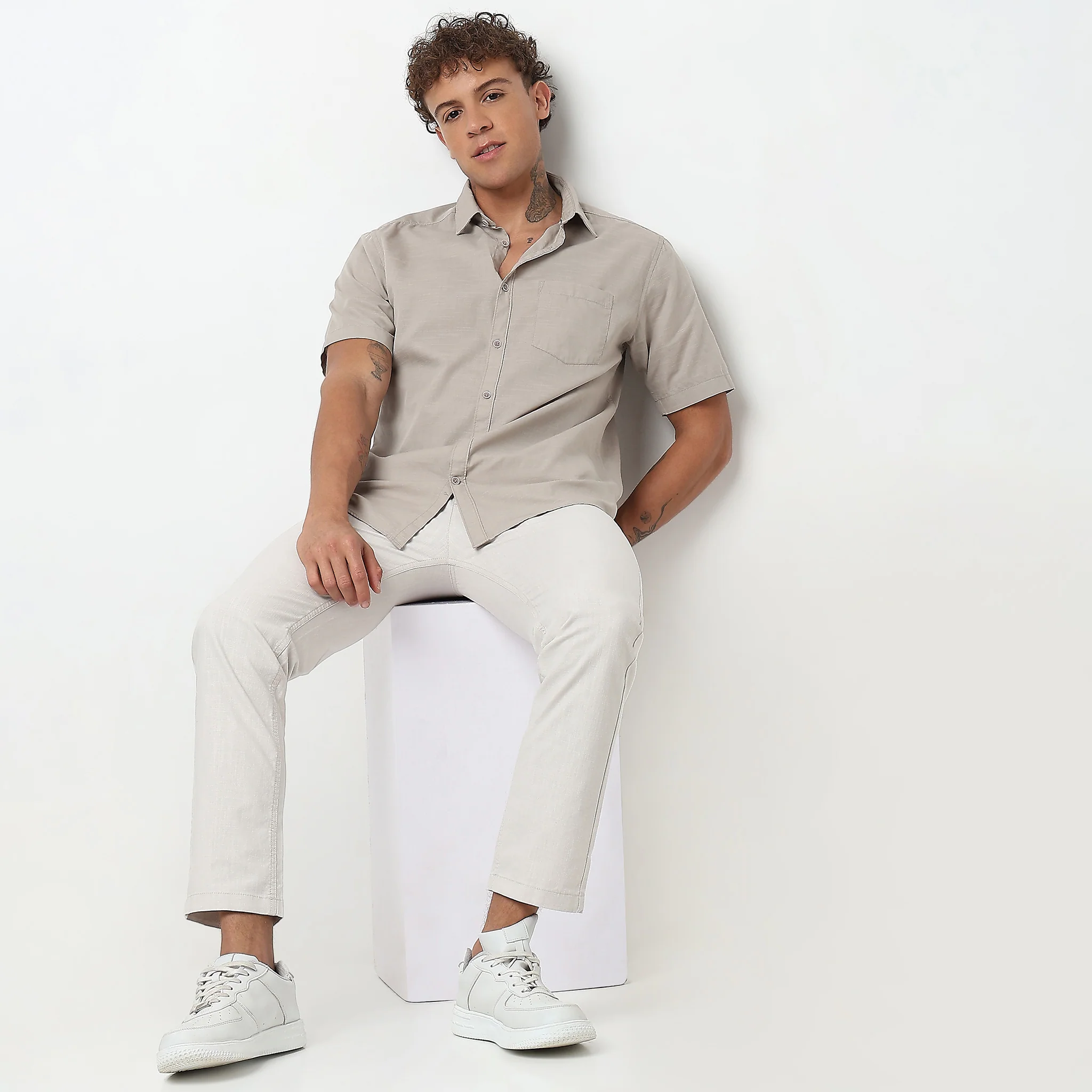Slim Fit Solid Shirt - Image 26