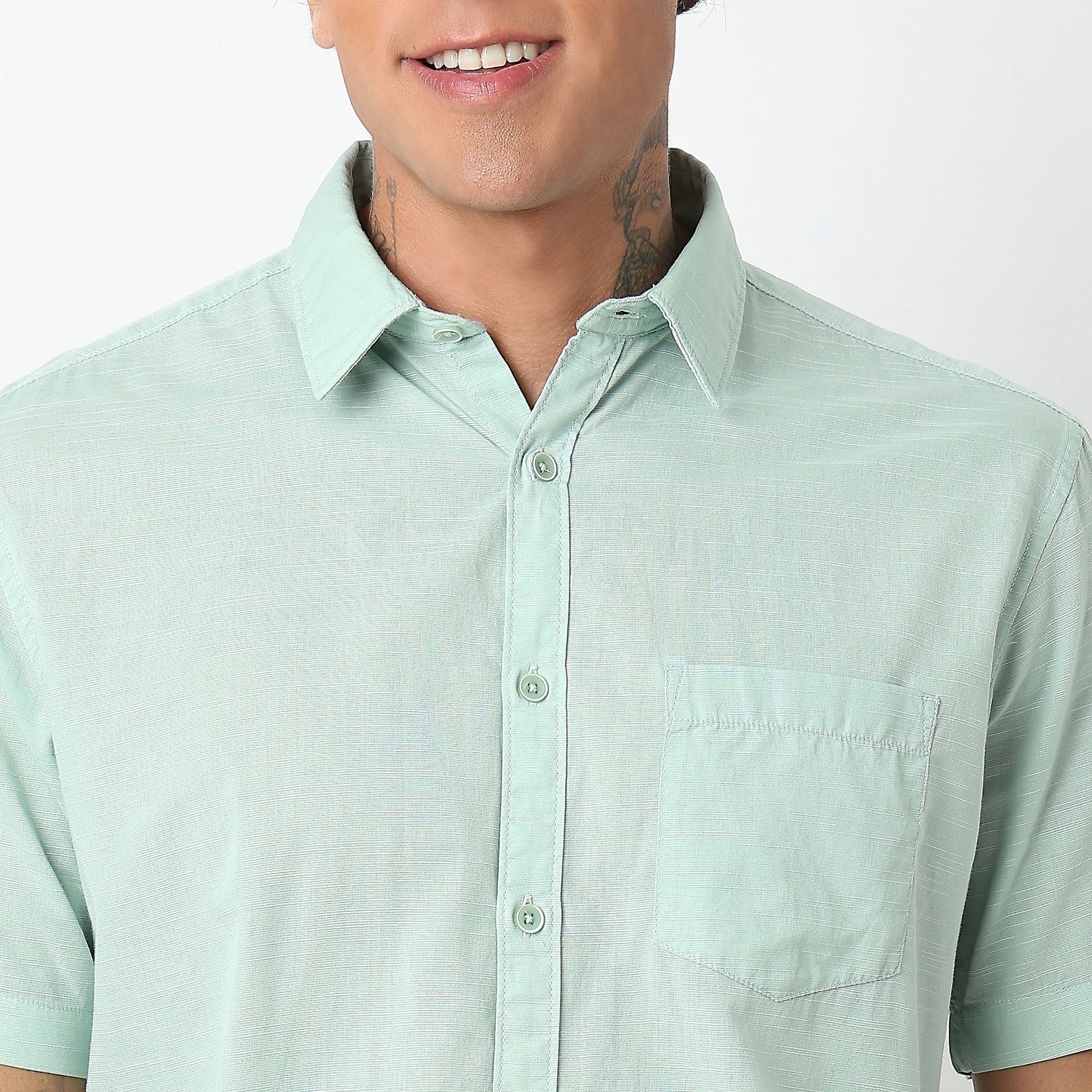 Slim Fit Solid Shirt - Image 4