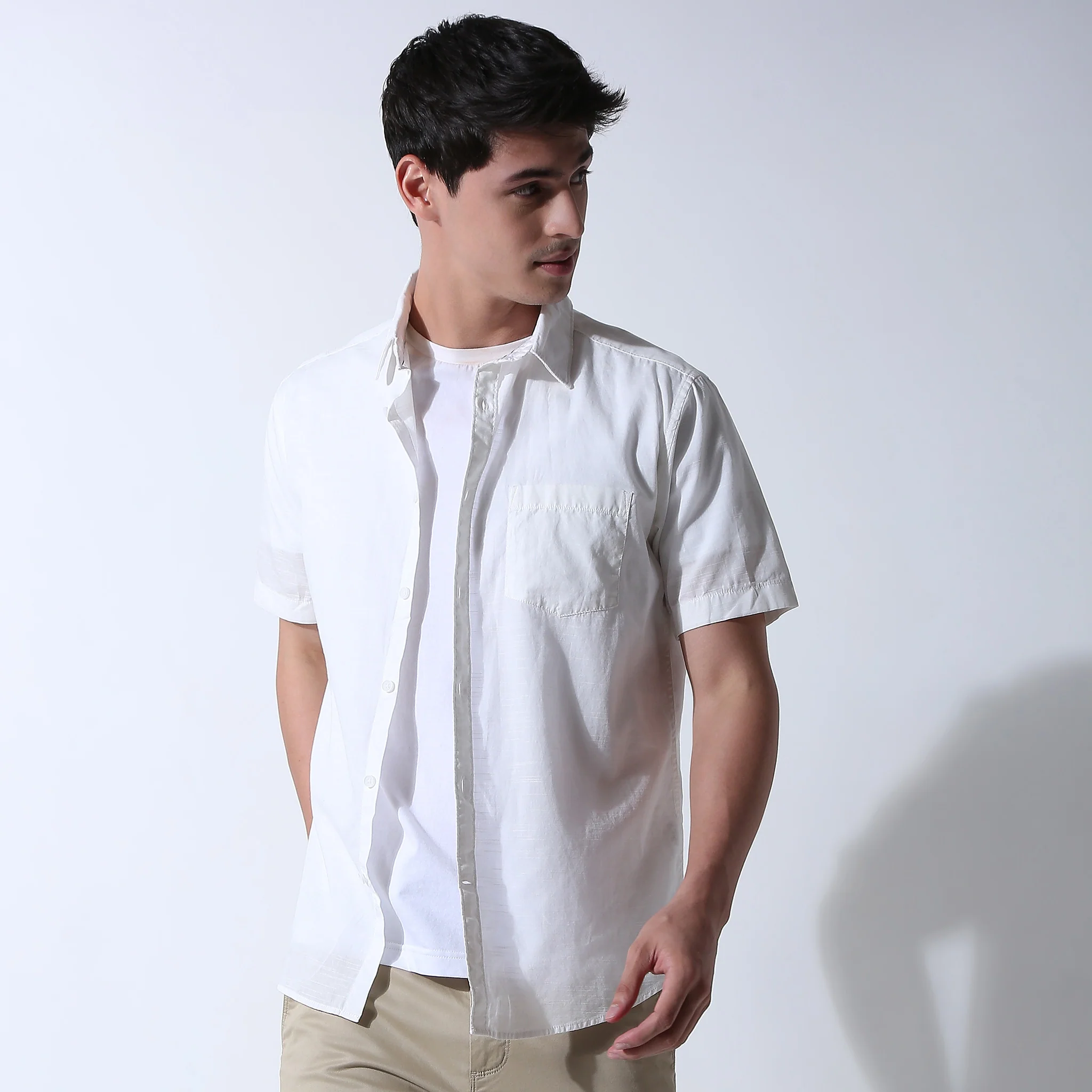 Slim Fit Solid Shirt - Image 7