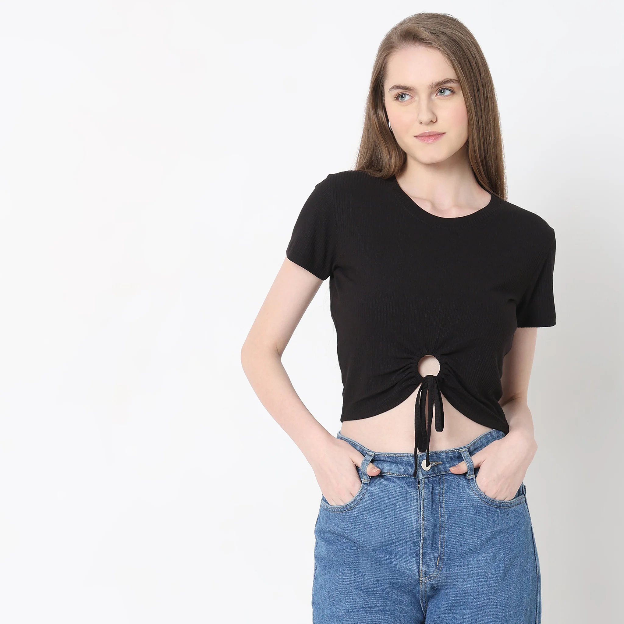 Slim Fit Solid T-Shirt - Image 2