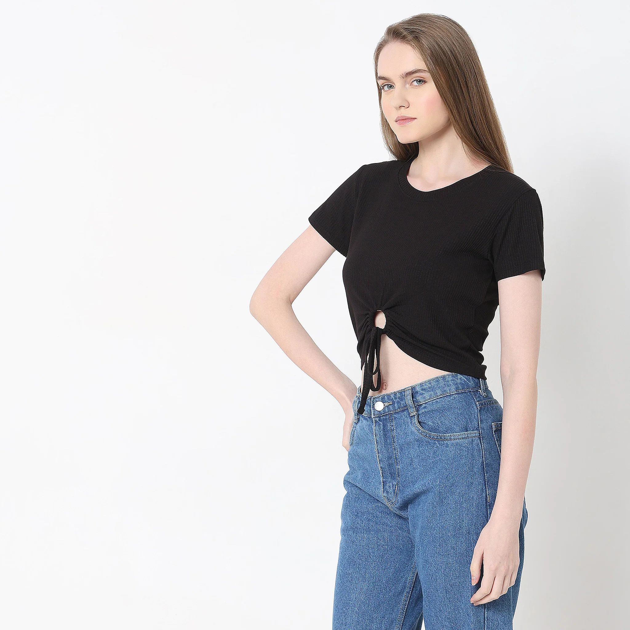 Slim Fit Solid T-Shirt - Image 4