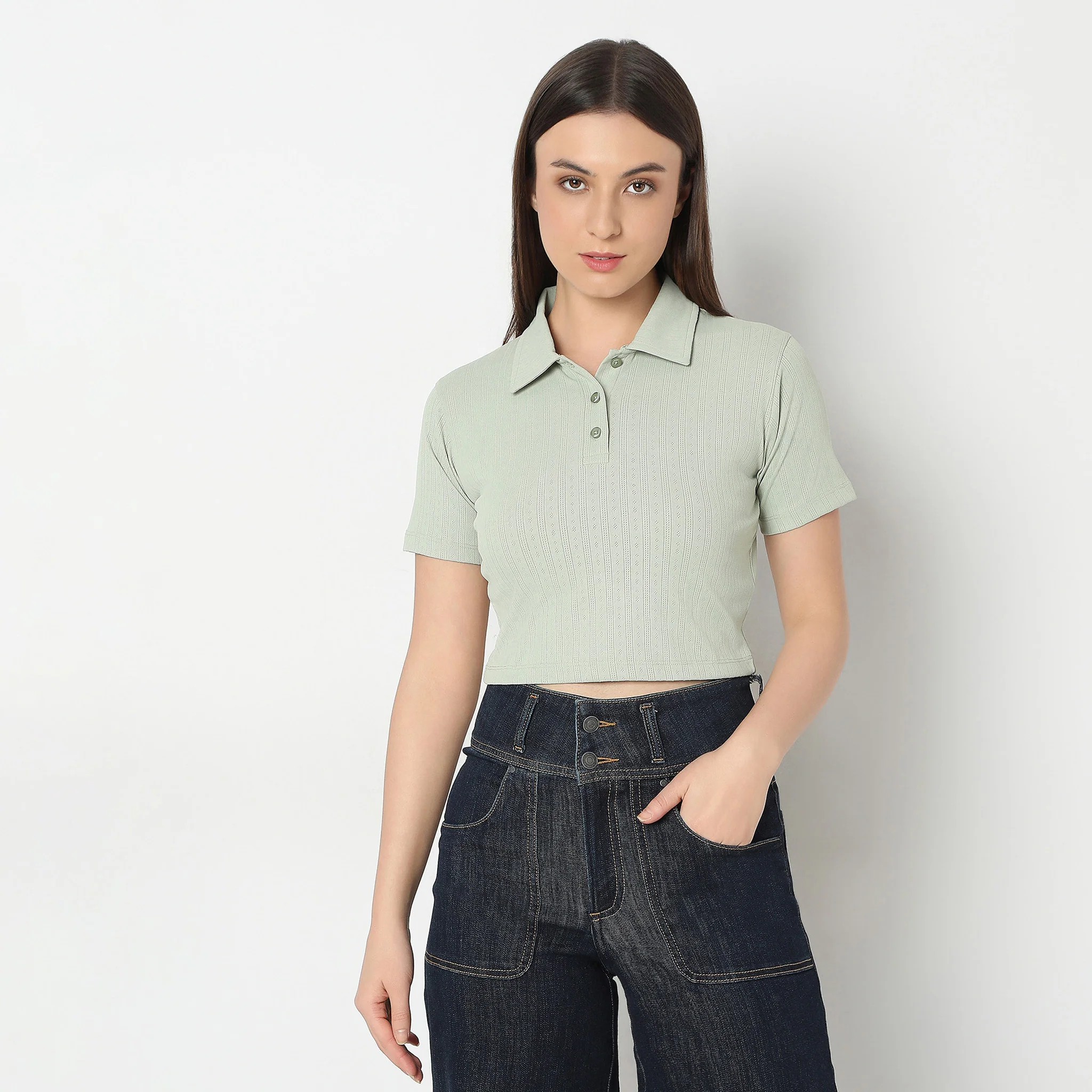 Slim Fit Solid T-Shirt - Image 2