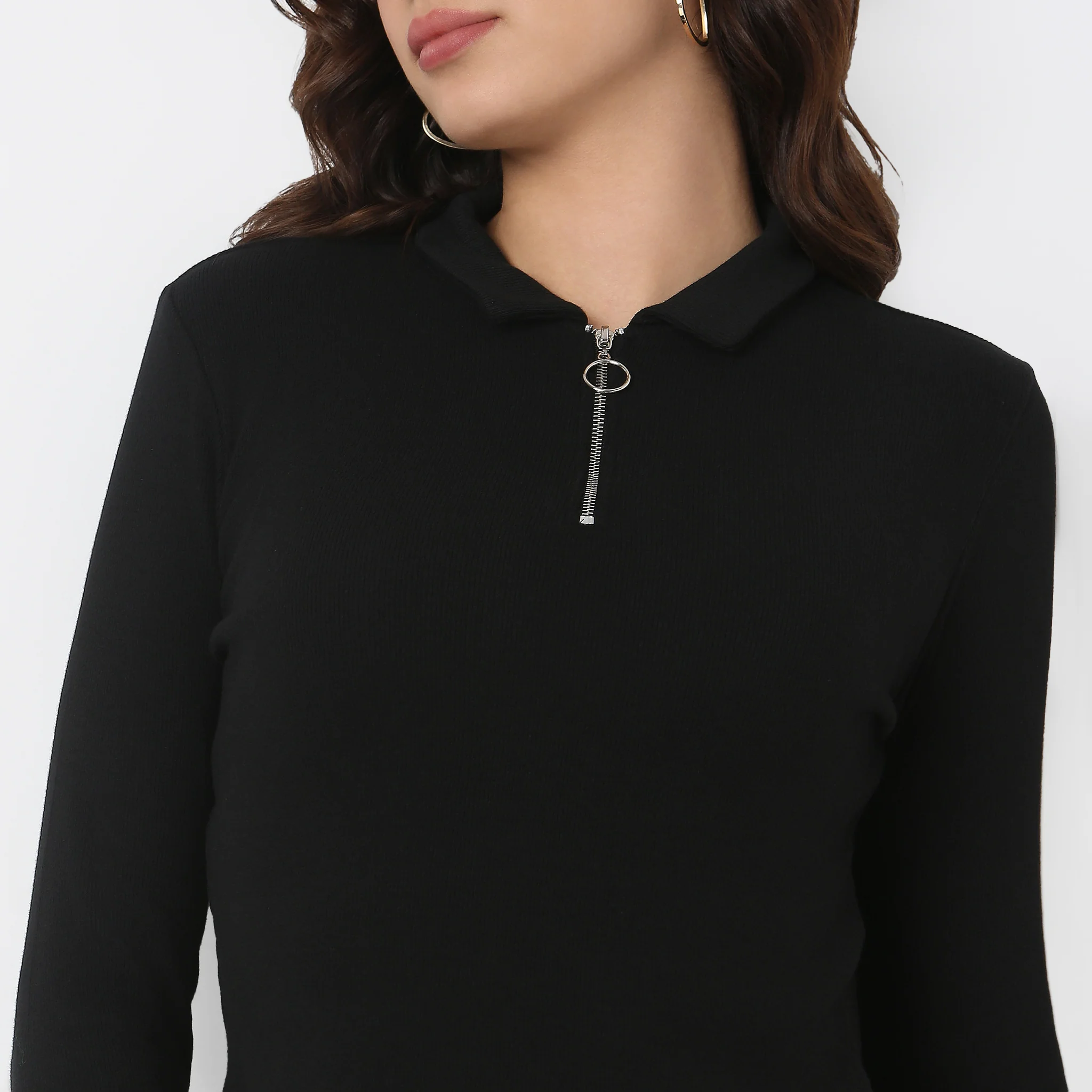 Betty T-Shirt With Neck Ring Pullar Zipper - Image 4