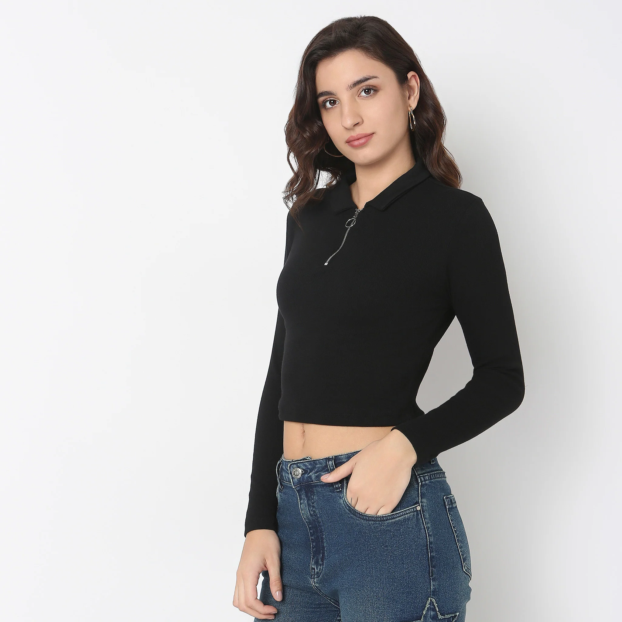 Betty T-Shirt With Neck Ring Pullar Zipper - Image 5