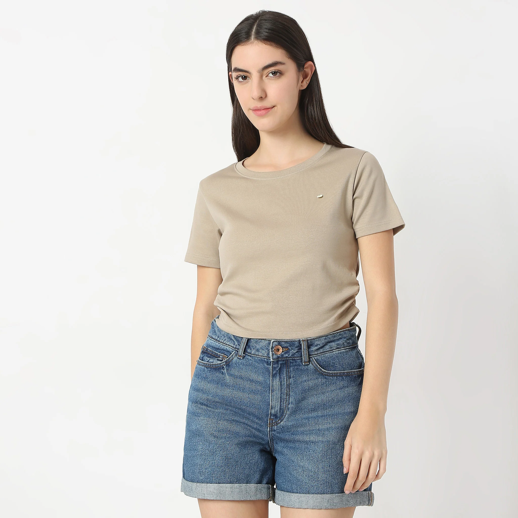 Slim Fit Short Sleeve Crop T-Shirt - Image 12