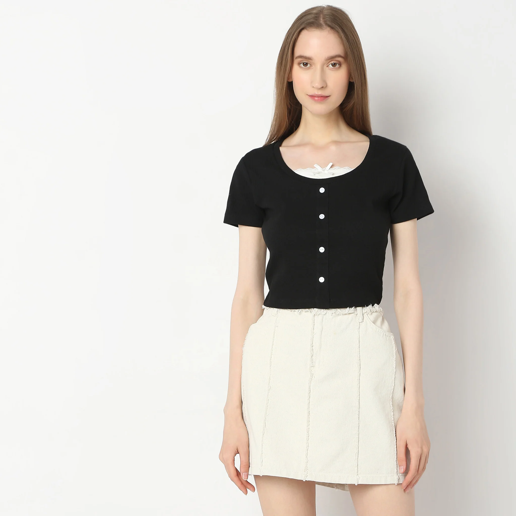 Slim Fit Solid T-Shirt - Image 2
