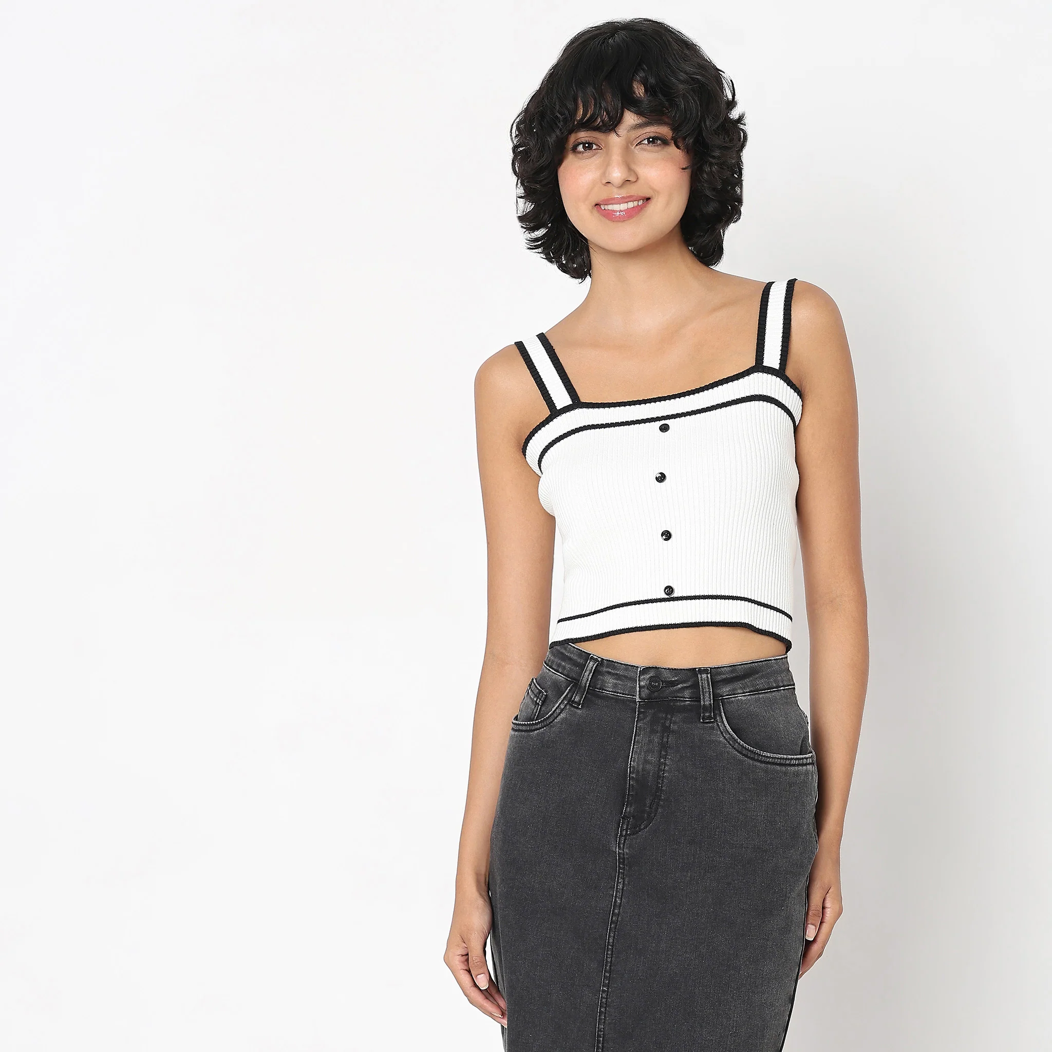 Slim Fit Solid Top - Image 2