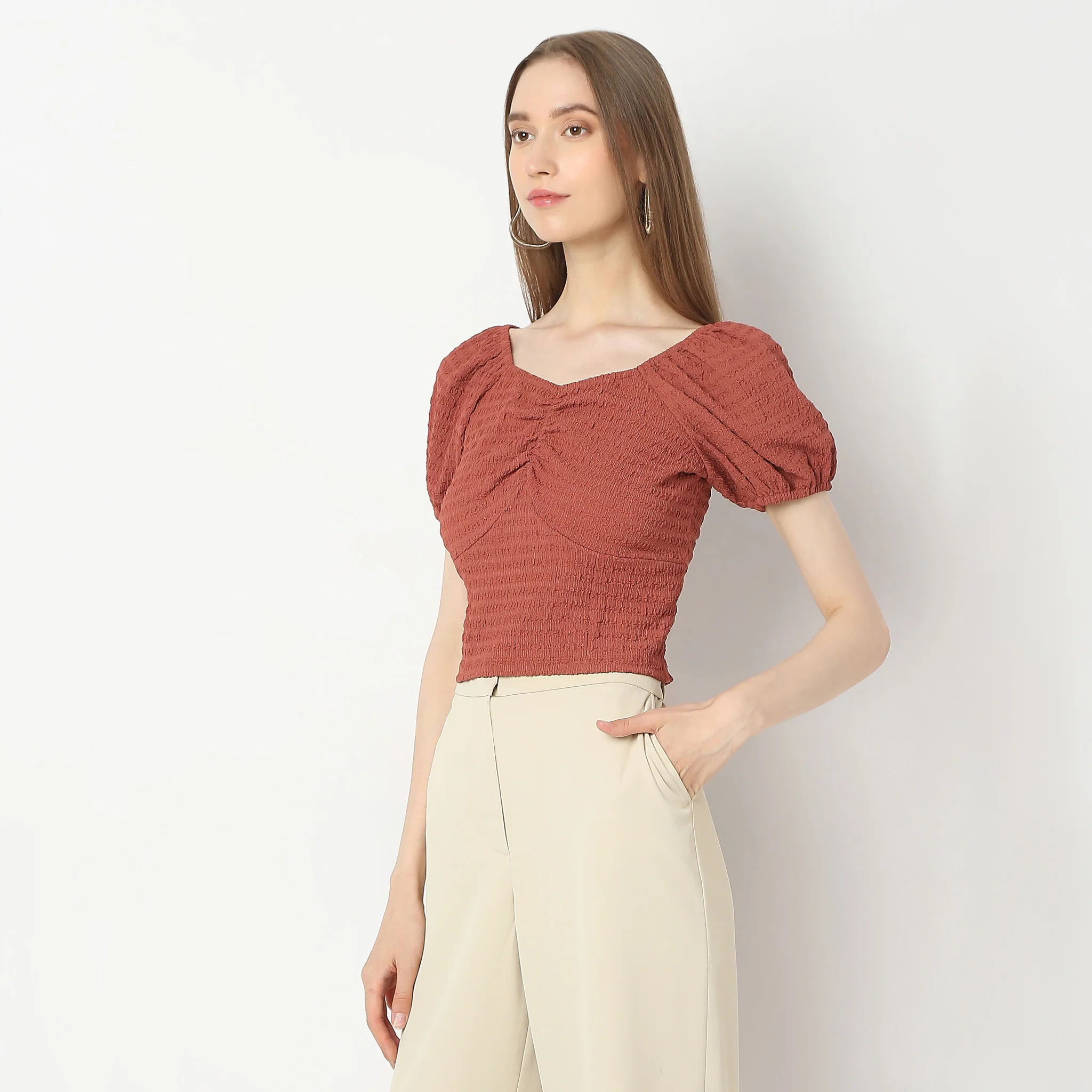 Slim Fit Solid Top - Image 5