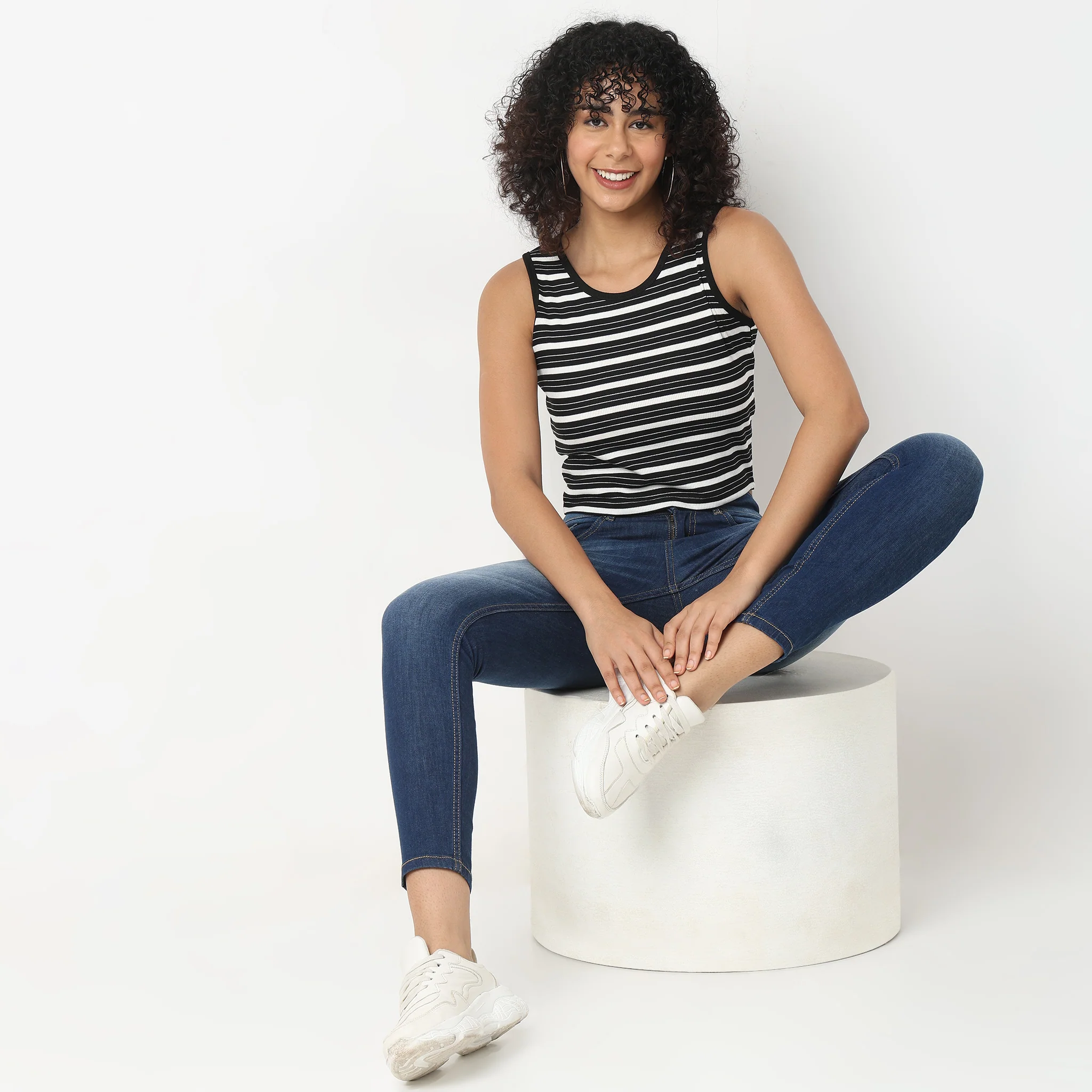 Slim Fit Striped Tank Top
