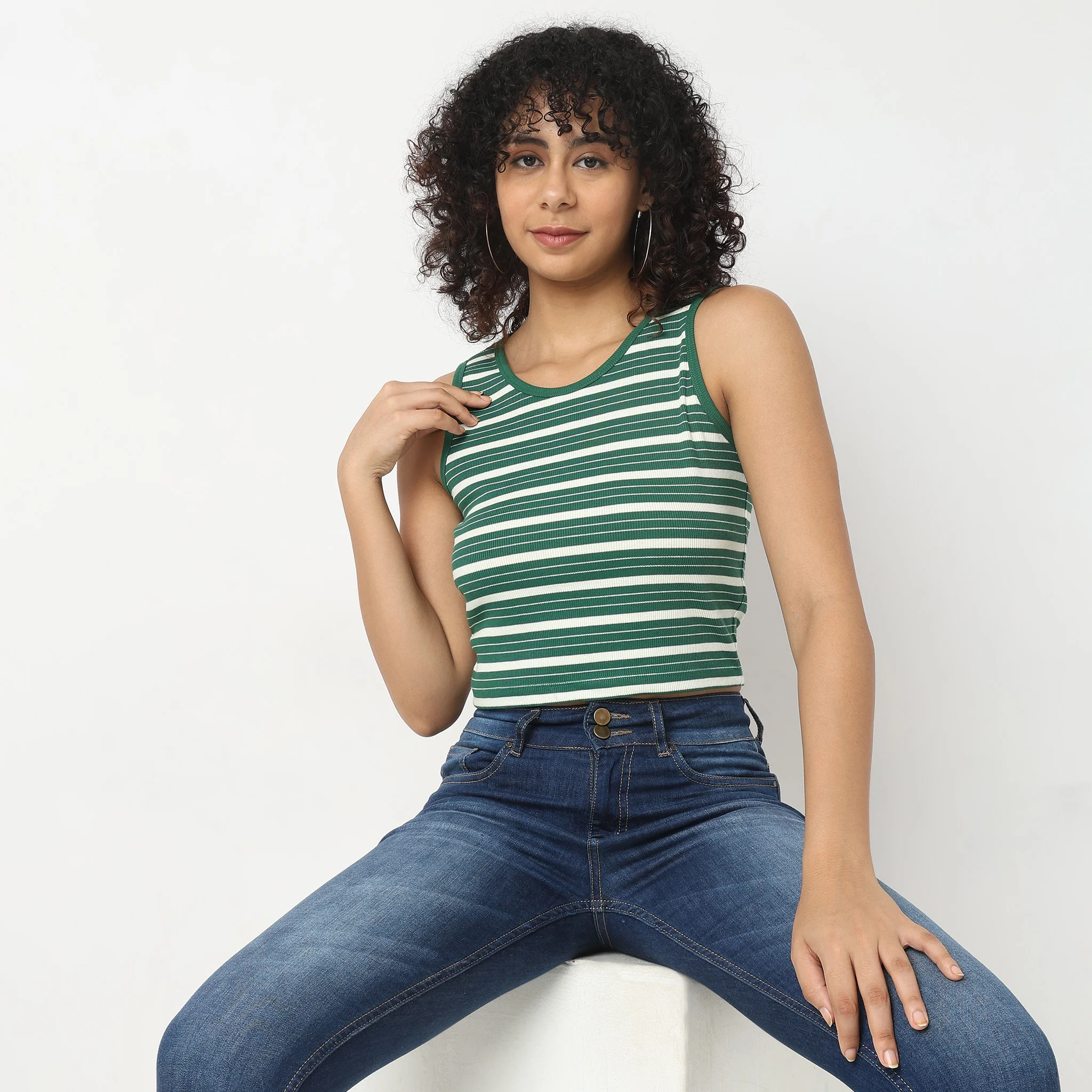 Slim Fit Striped Tank Top - Image 12