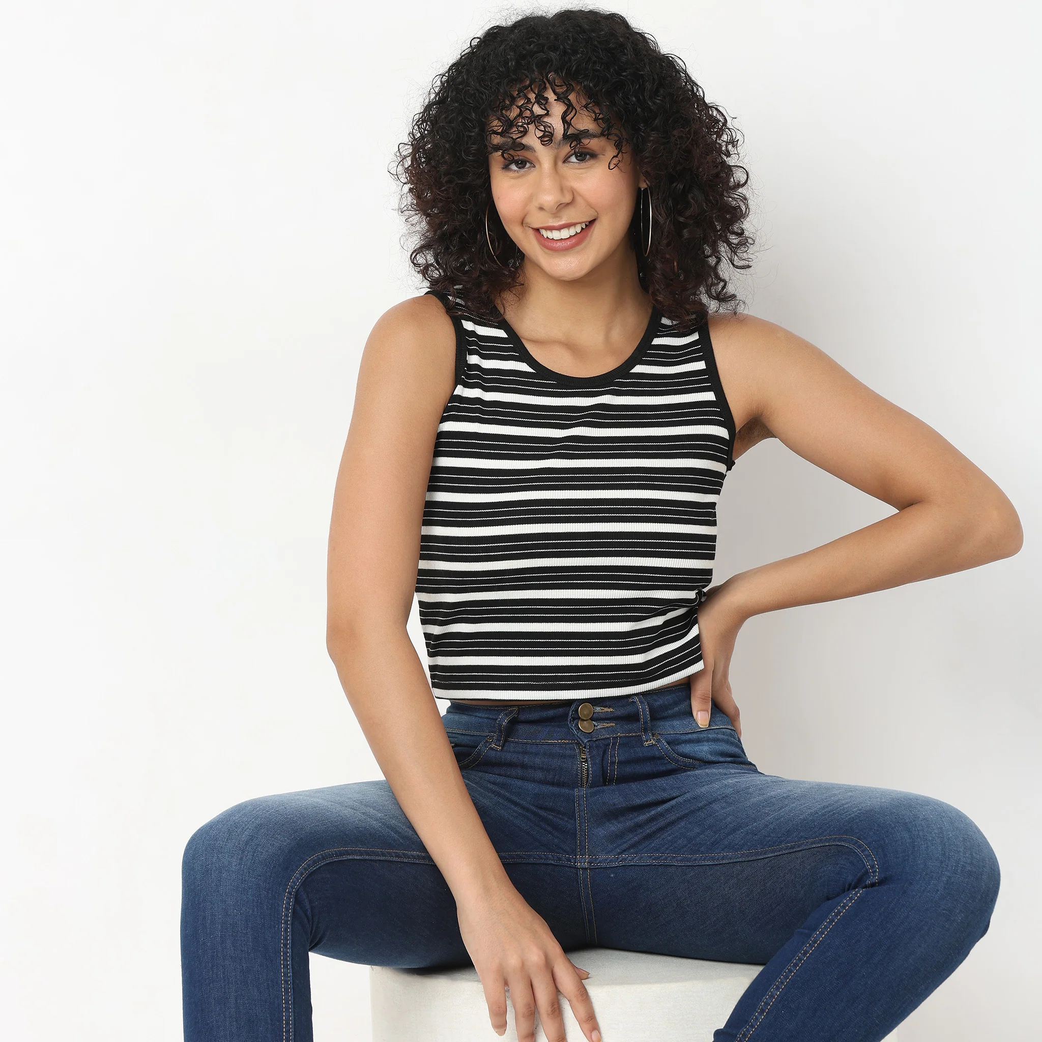 Slim Fit Striped Tank Top - Image 2