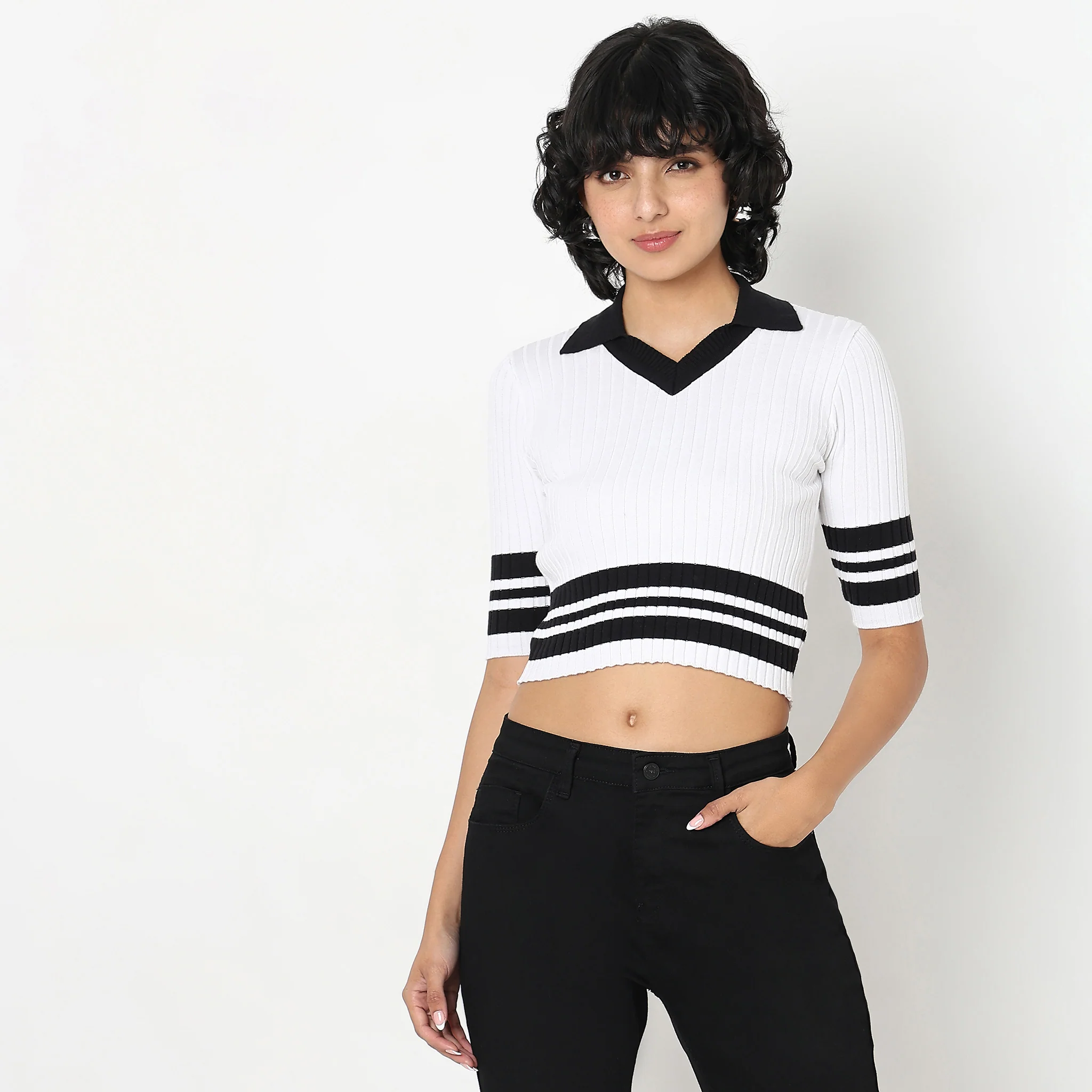 Slim Fit Striped Top - Image 2