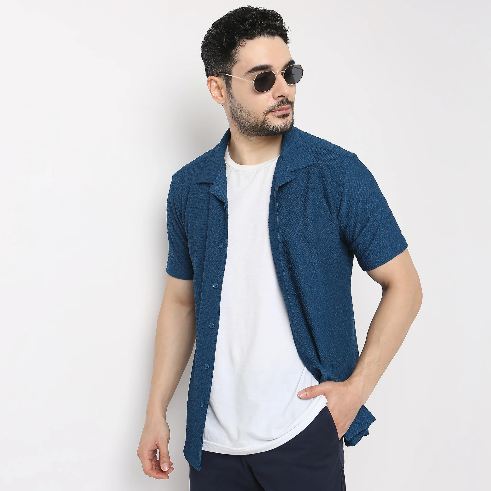 BAE Shirt™ - Luxury Blend of Super Soft Nylon & E-fast® Stretch - Diamond Structure - Cuban Collar - Slim Fit Shirt - Image 2