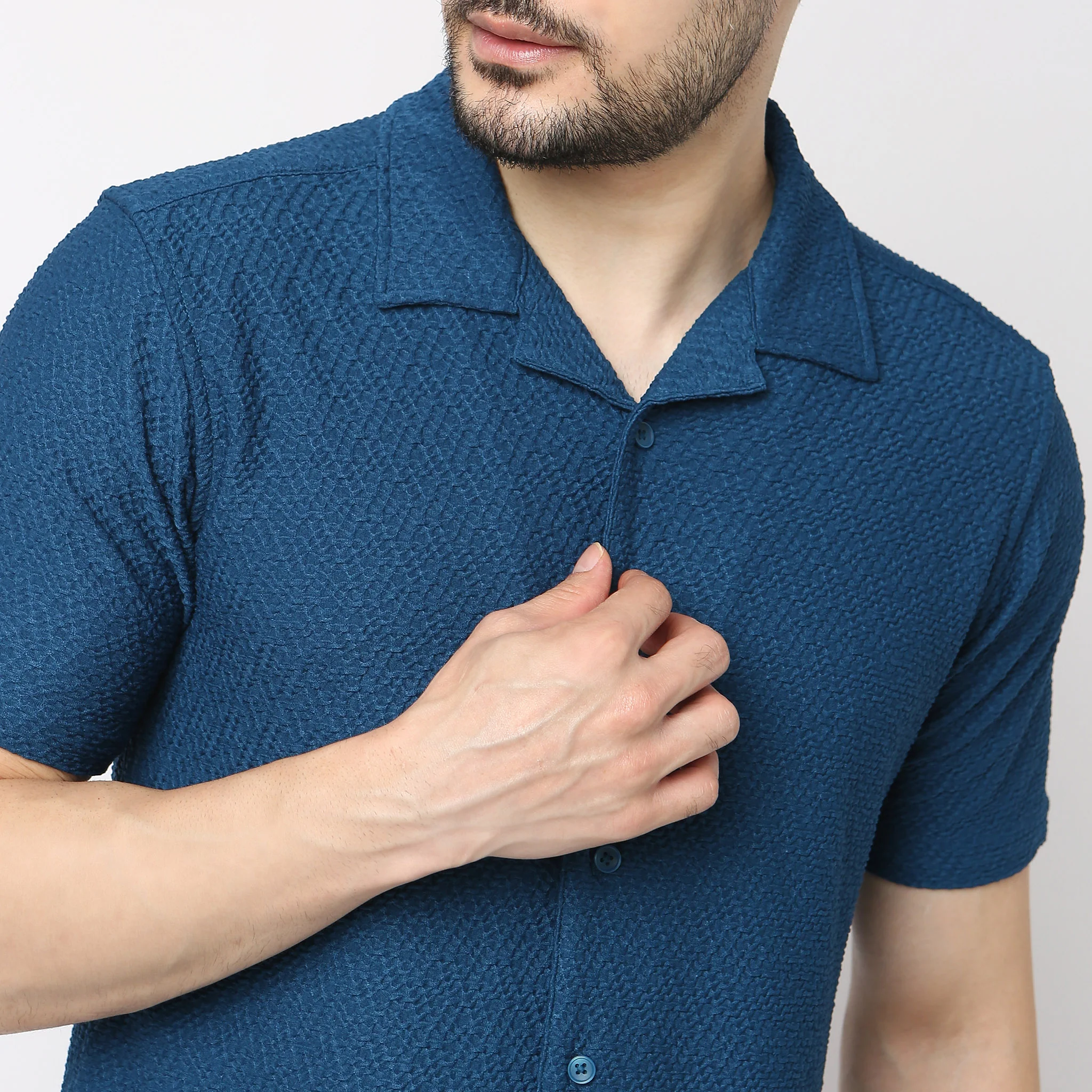 BAE Shirt™ - Luxury Blend of Super Soft Nylon & E-fast® Stretch - Diamond Structure - Cuban Collar - Slim Fit Shirt - Image 4