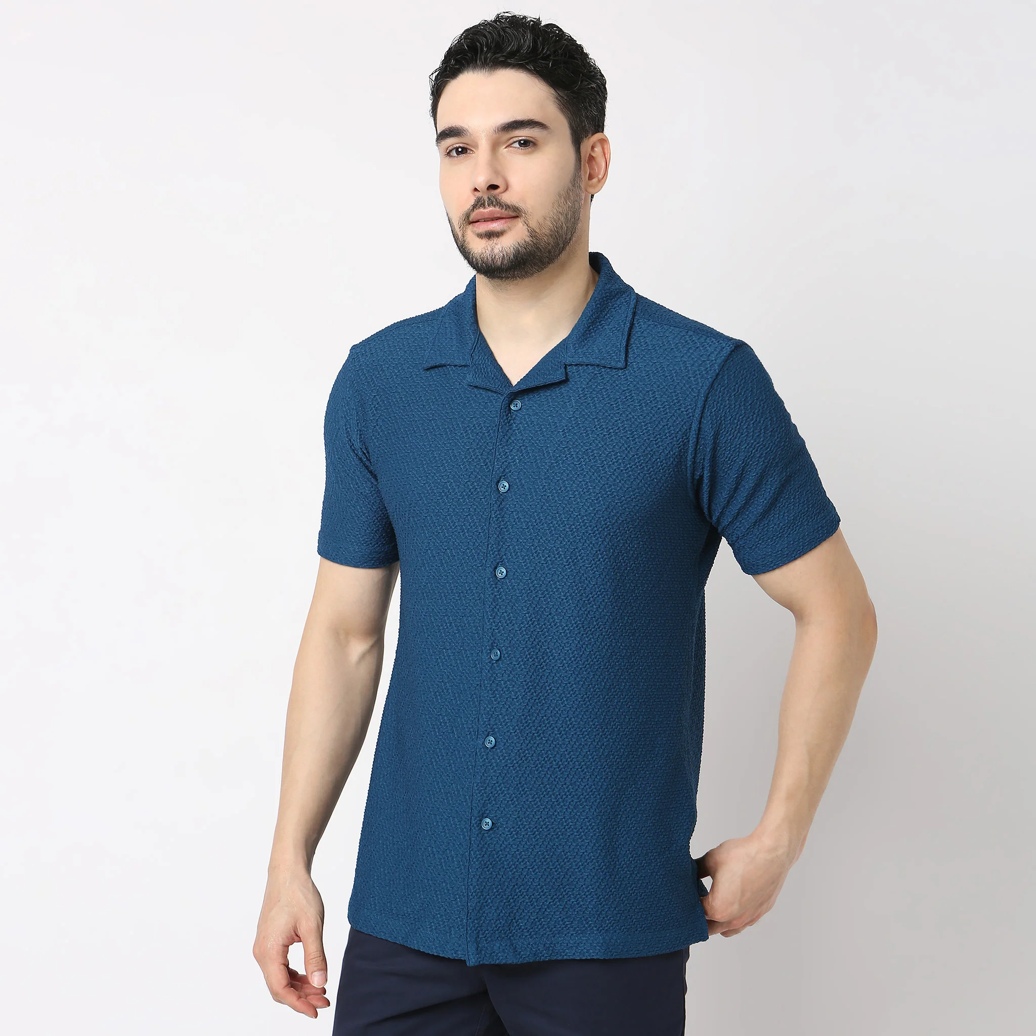 BAE Shirt™ - Luxury Blend of Super Soft Nylon & E-fast® Stretch - Diamond Structure - Cuban Collar - Slim Fit Shirt - Image 5