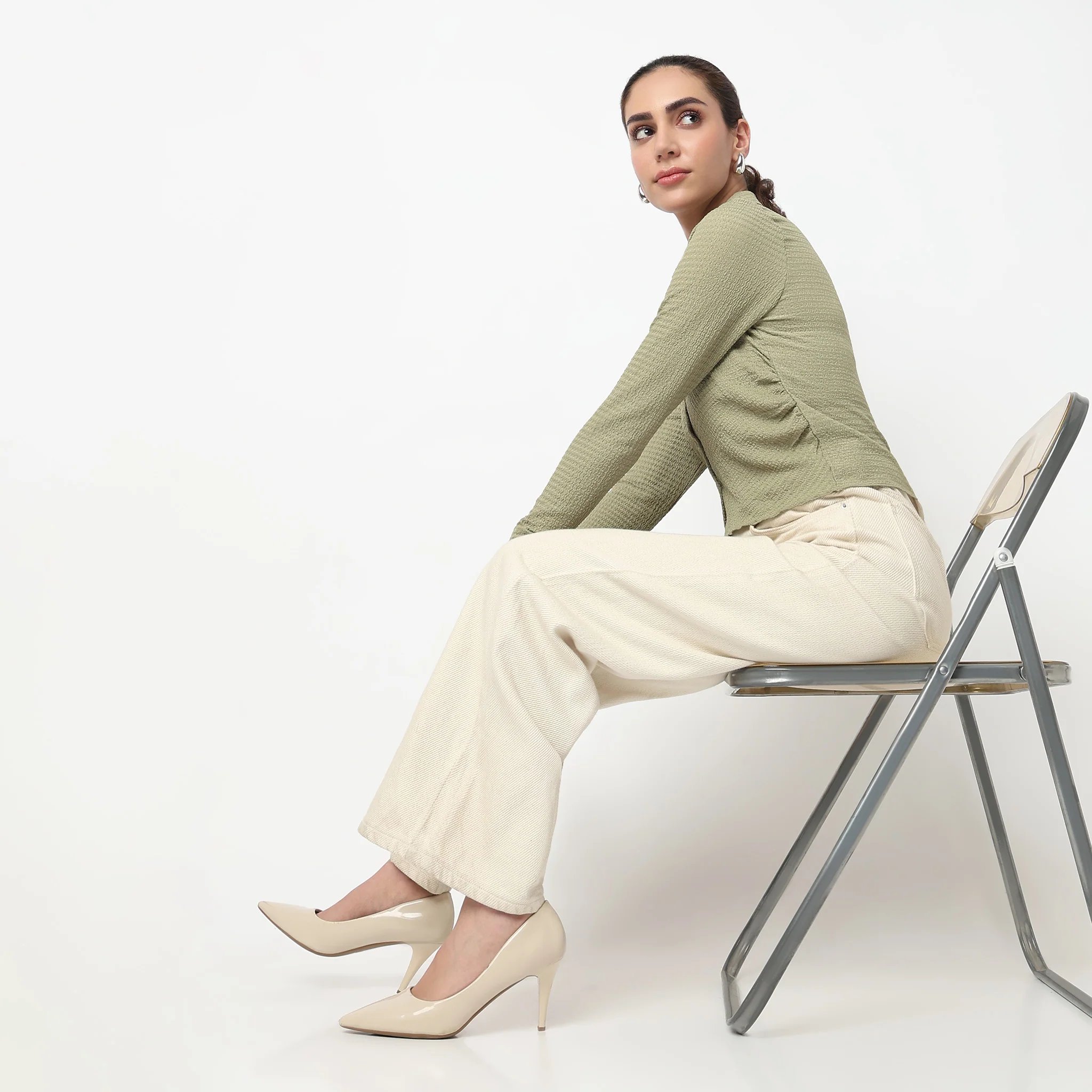 Slim Fit Structured Cropped Shirt - Image 11