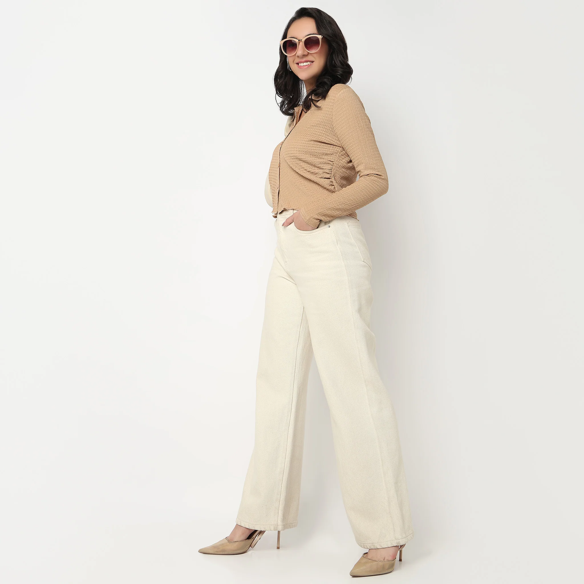 Slim Fit Structured Cropped Shirt - Image 5