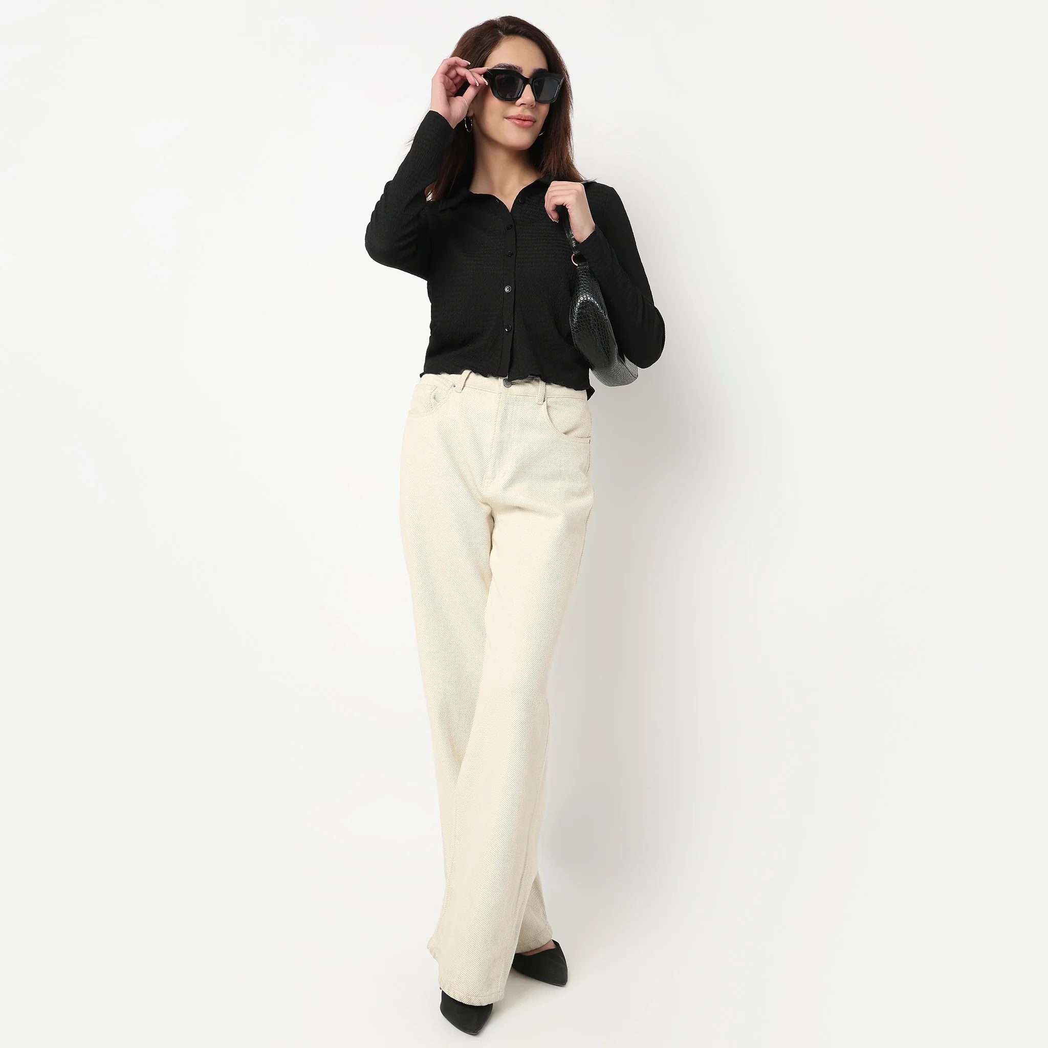 Slim Fit Structured Cropped Shirt - Image 6