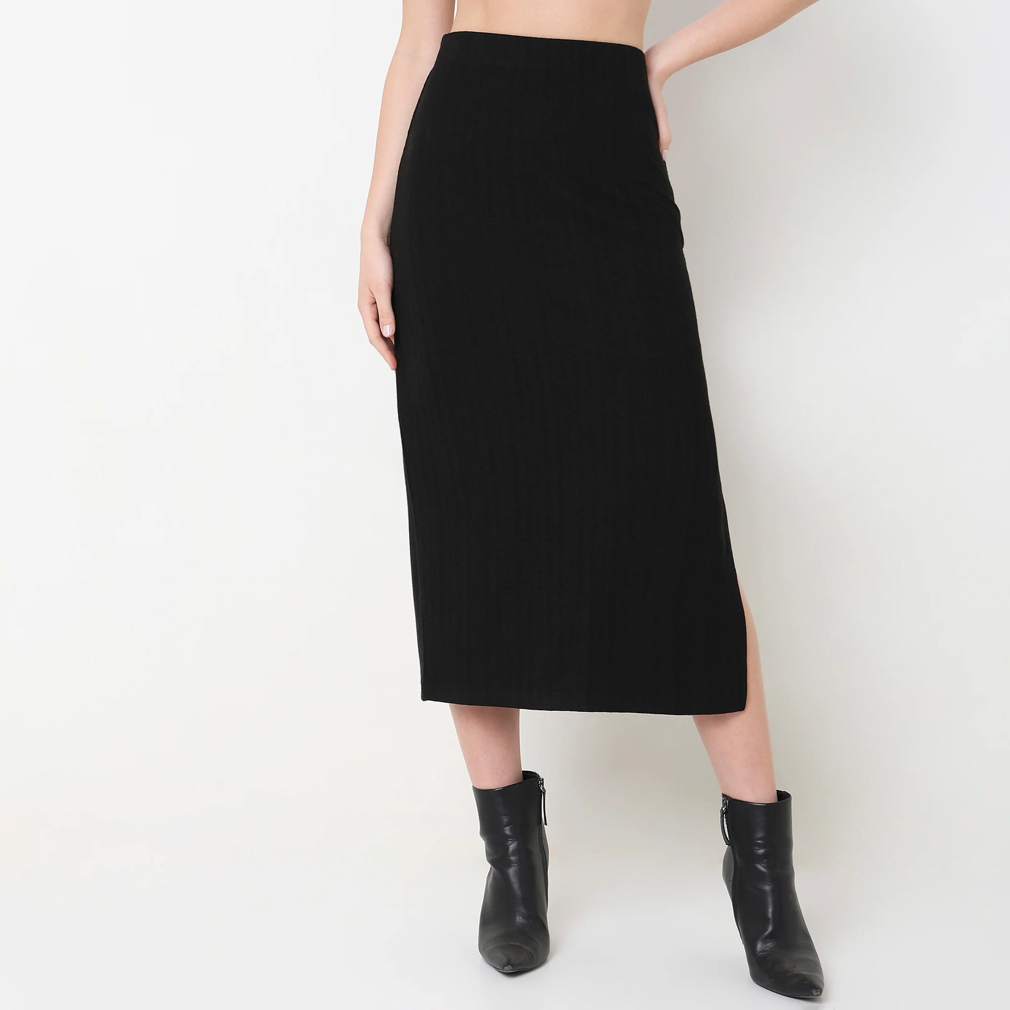 Slim Fit Structured High Rise Skirt - Image 2