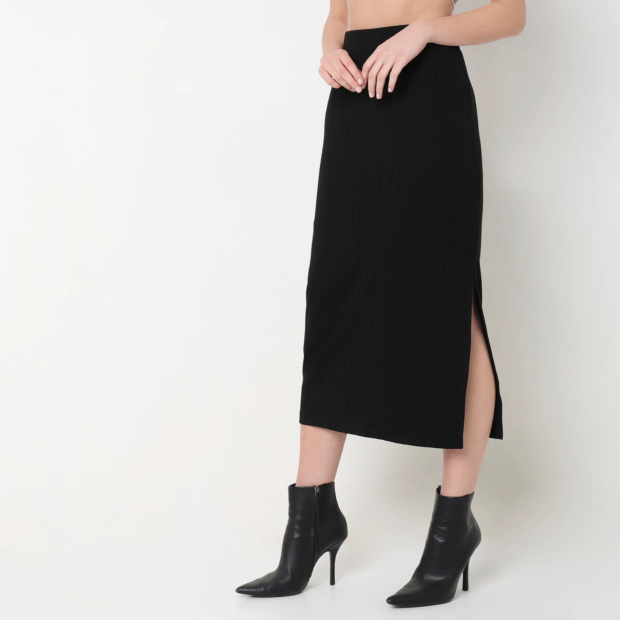 Slim Fit Structured High Rise Skirt - Image 5