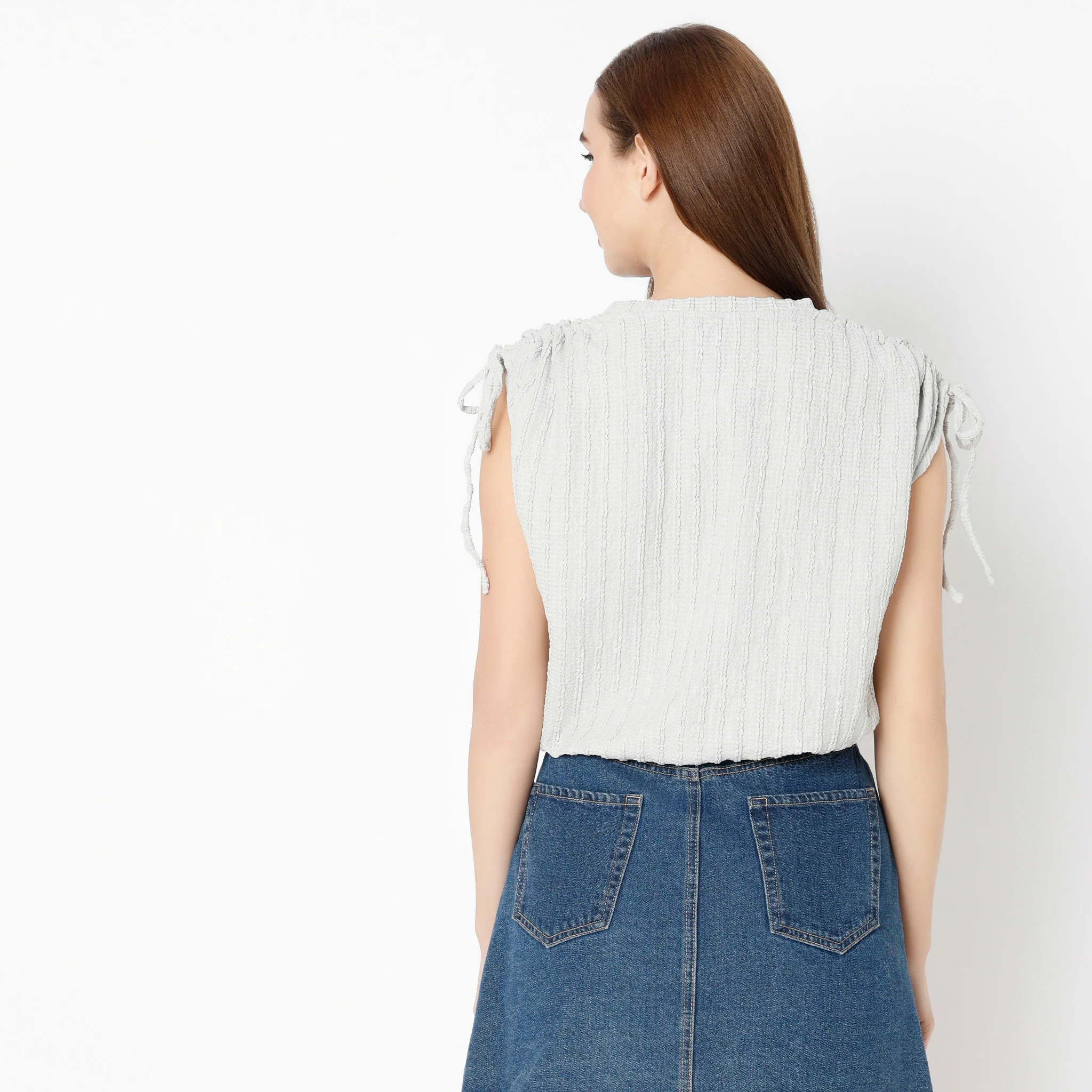 Betty Fashion Dolman Sleeve Top With Extended Shoulder With Drawstring Tie Detail - Image 28