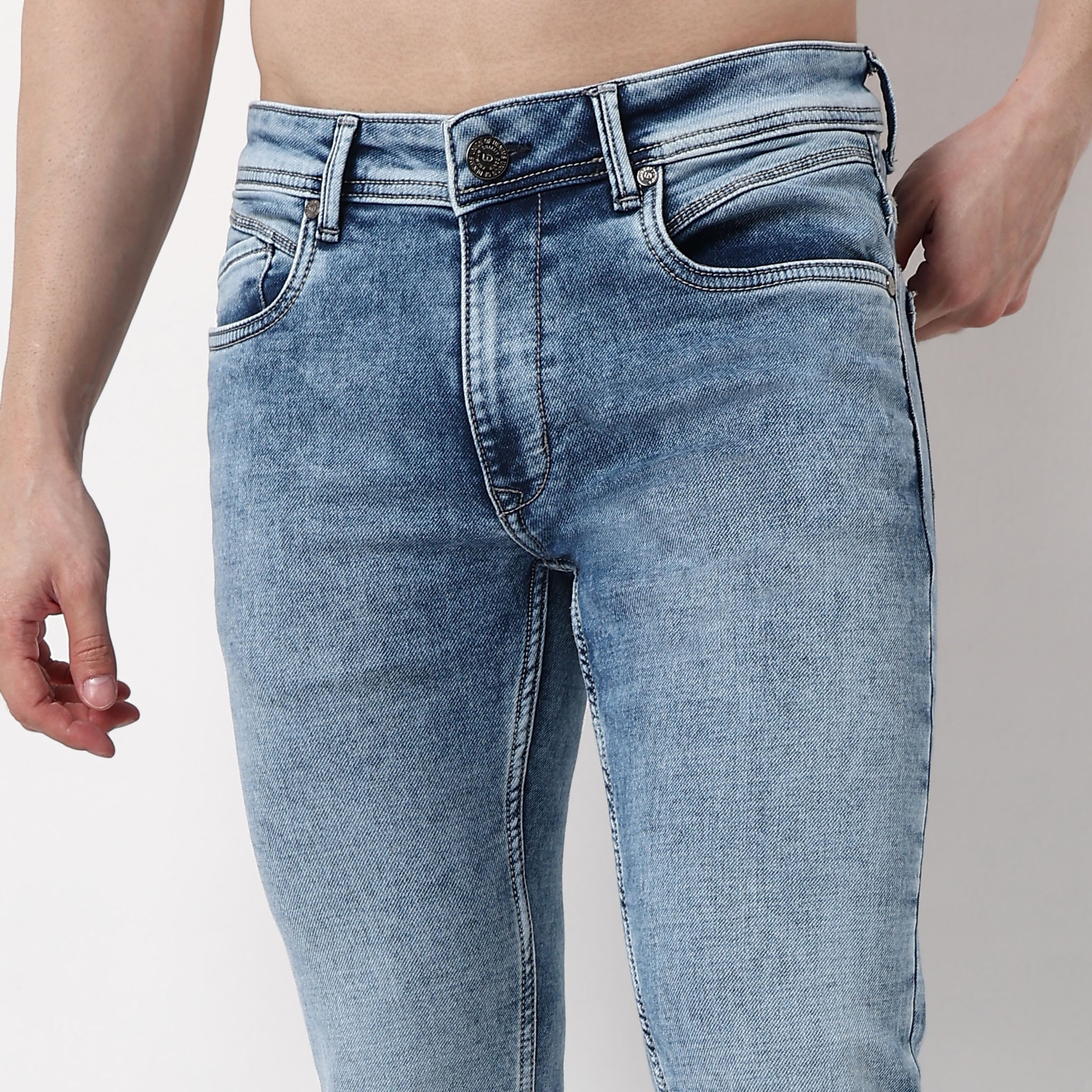 Slim Fit Vintage Wash Jeans - Image 5