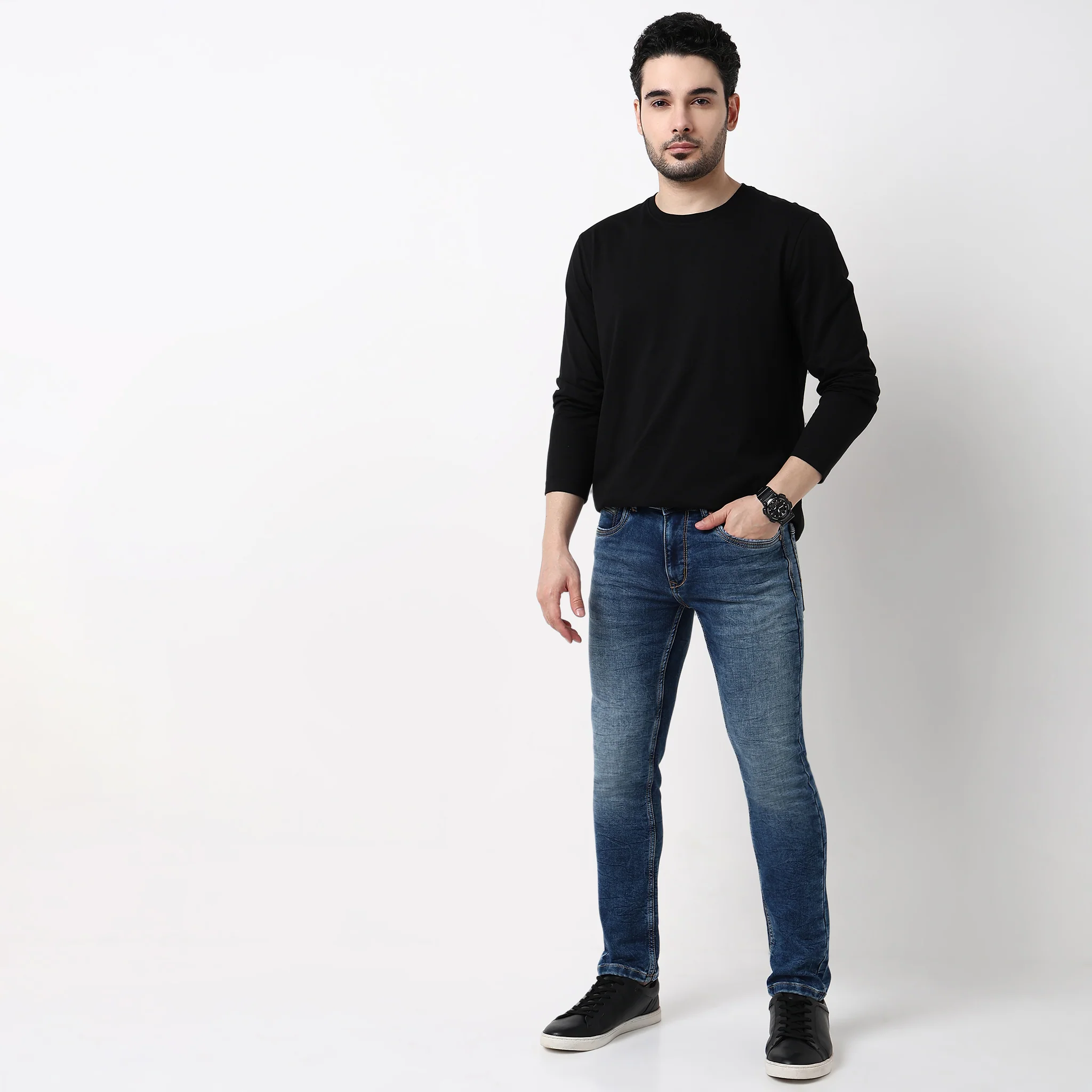 Slim Fit Vintage Wash Jeans