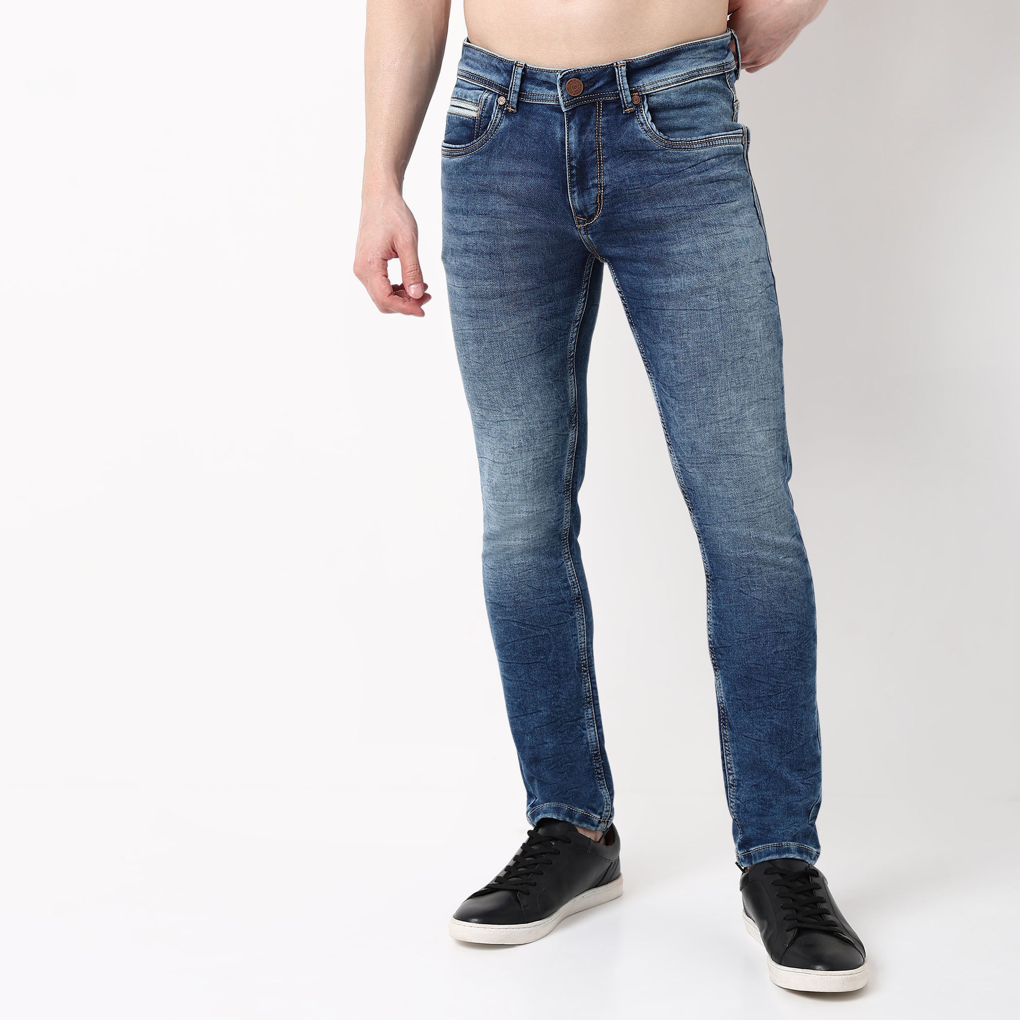 Slim Fit Vintage Wash Jeans - Image 2