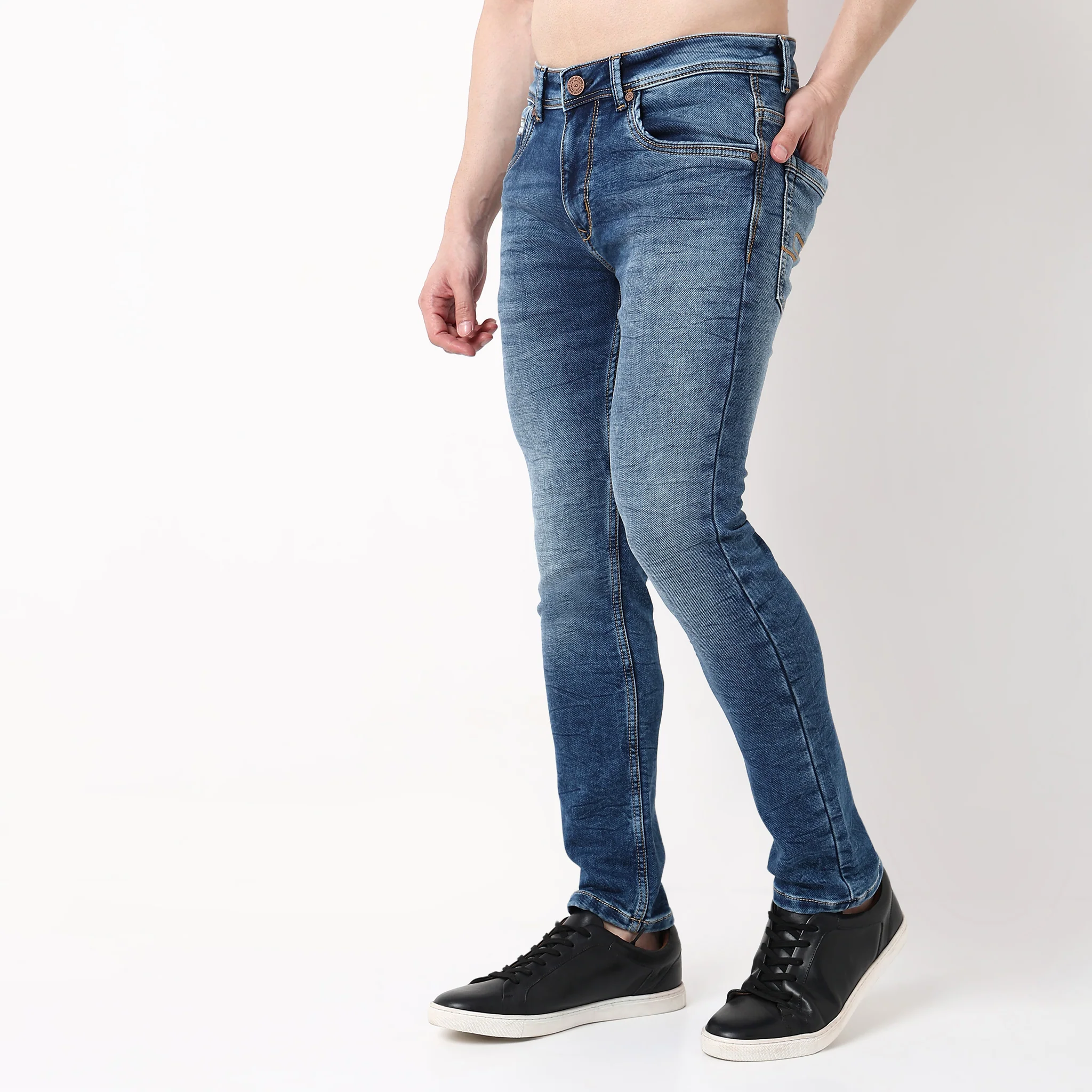 Slim Fit Vintage Wash Jeans - Image 4